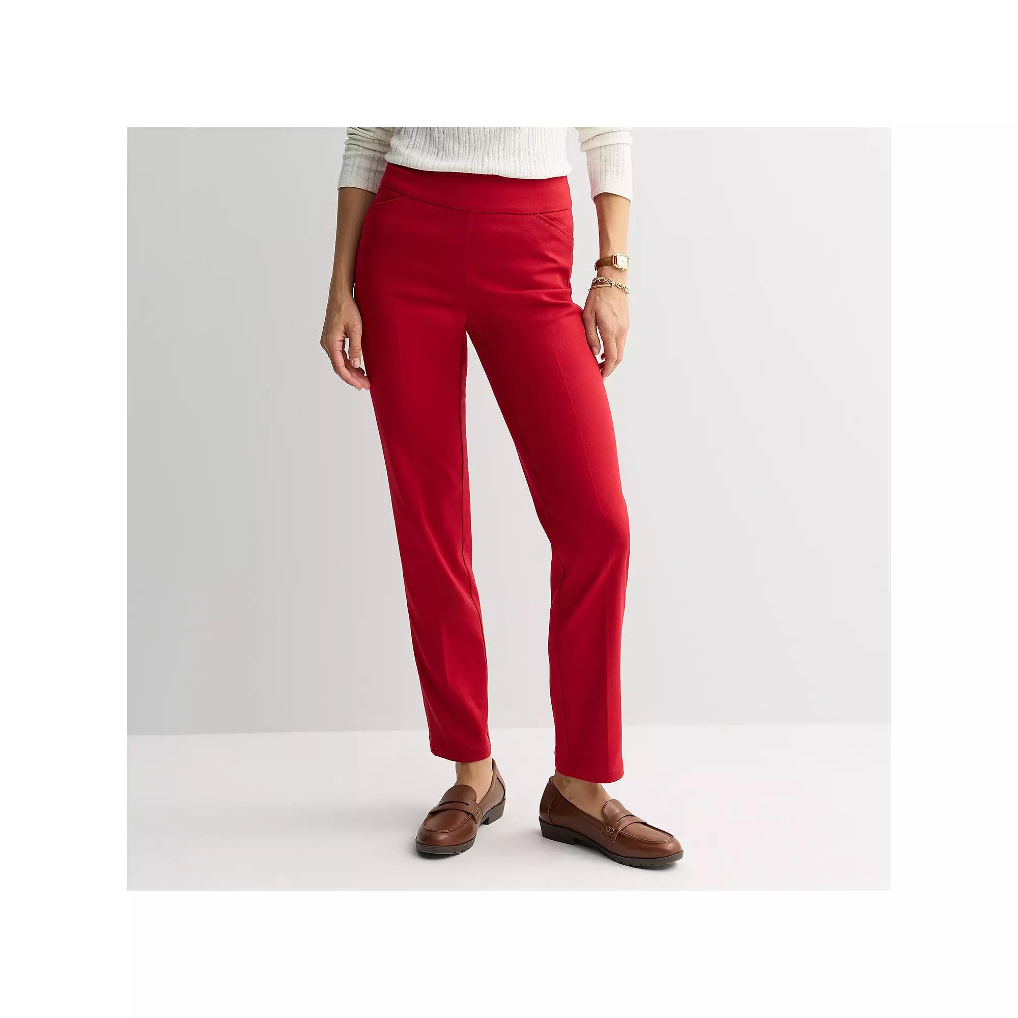 Women's Croft & Barrow® Effortless Stretch Pull-On Straight-Leg Pants,  Product Image