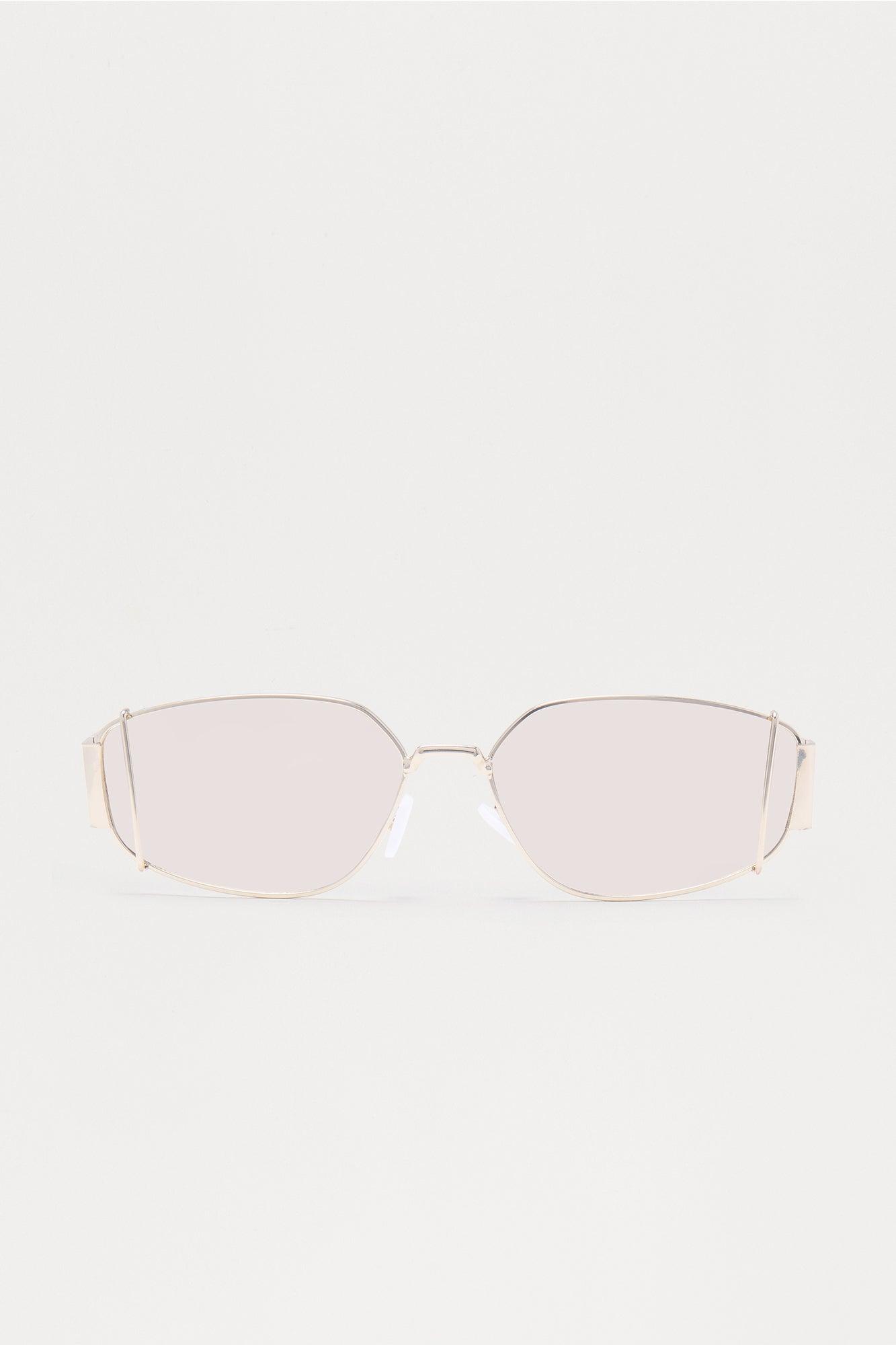 Friday Night Clear Lens Round Sunglasses - Silver Female Product Image