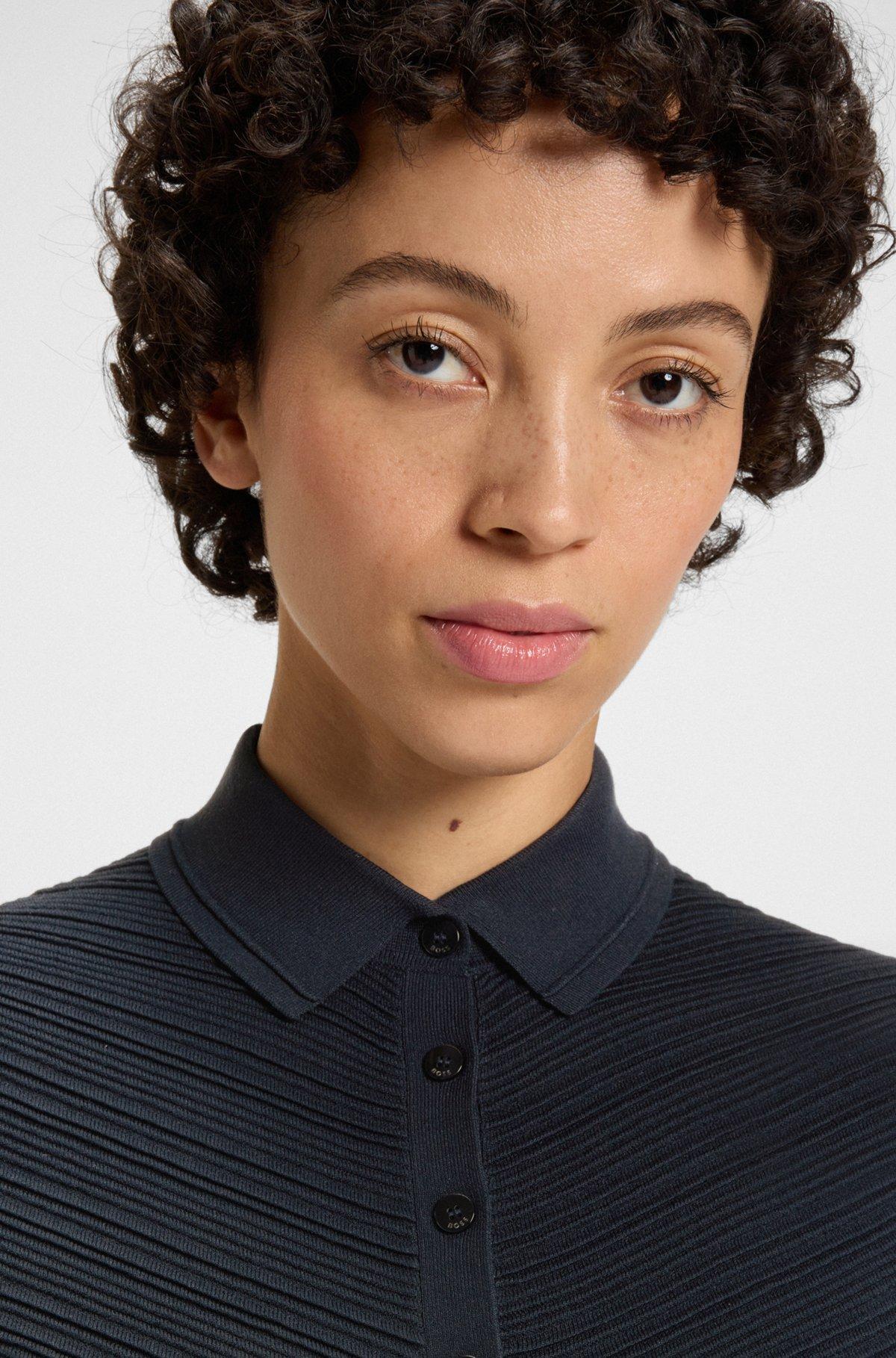 Structured sweater with polo collar Product Image