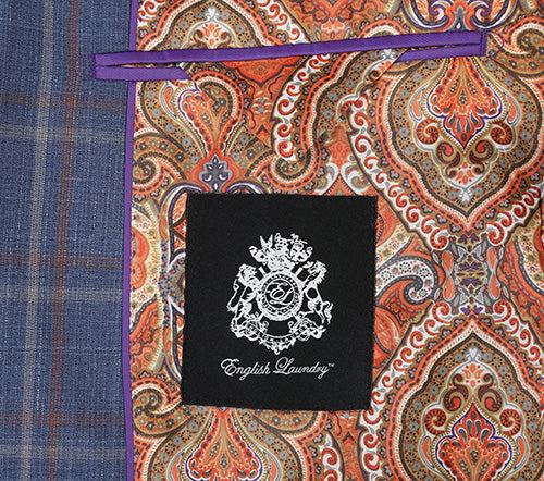 English Laundry 2-Piece Check Wool Linen Blend Slim Fit Suit Product Image