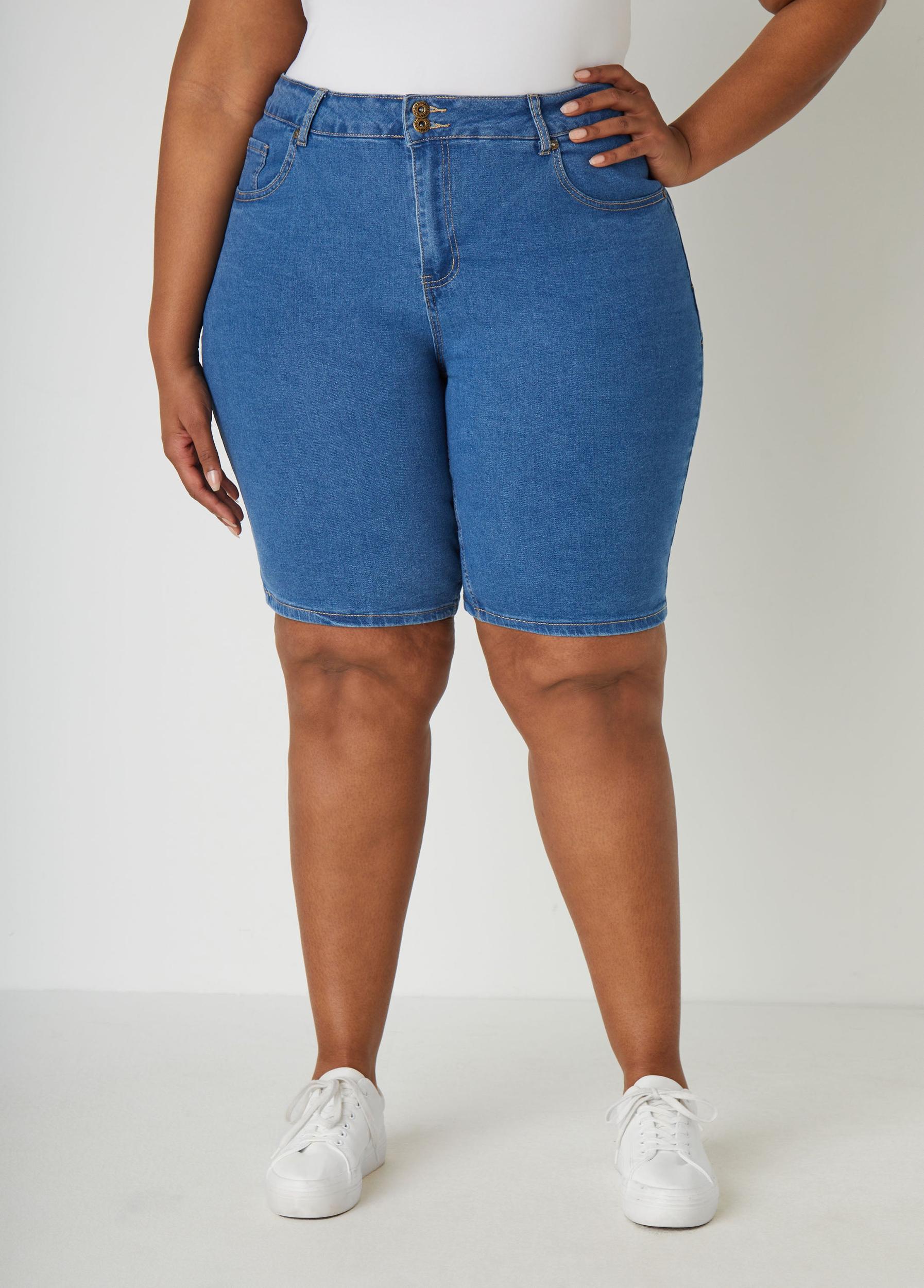 Plus Size Fearless Denim Shorts Ashley Stewart Product Image