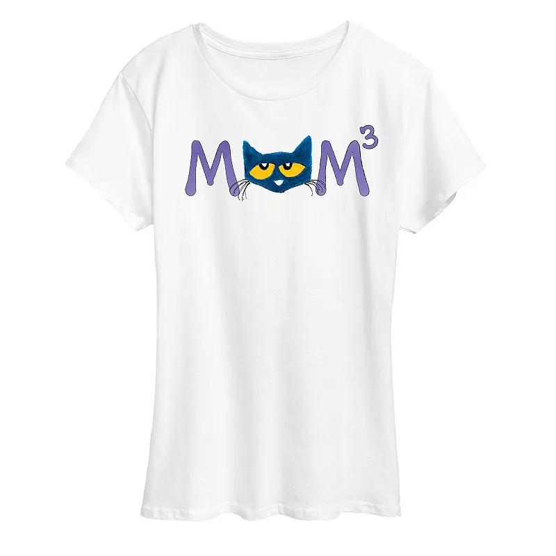 Women's Pete the Cat Face Mom Cubed Graphic Tee,  Product Image