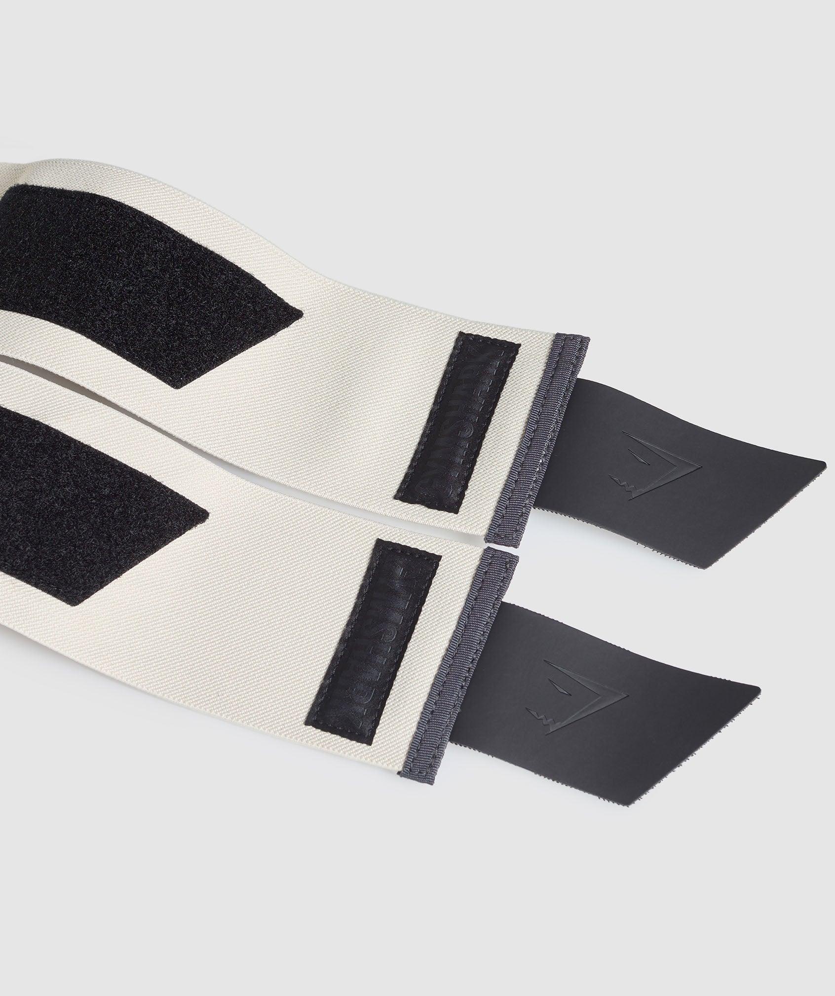 Gymshark Rigid Wrist Straps - Oat White Unisex Product Image
