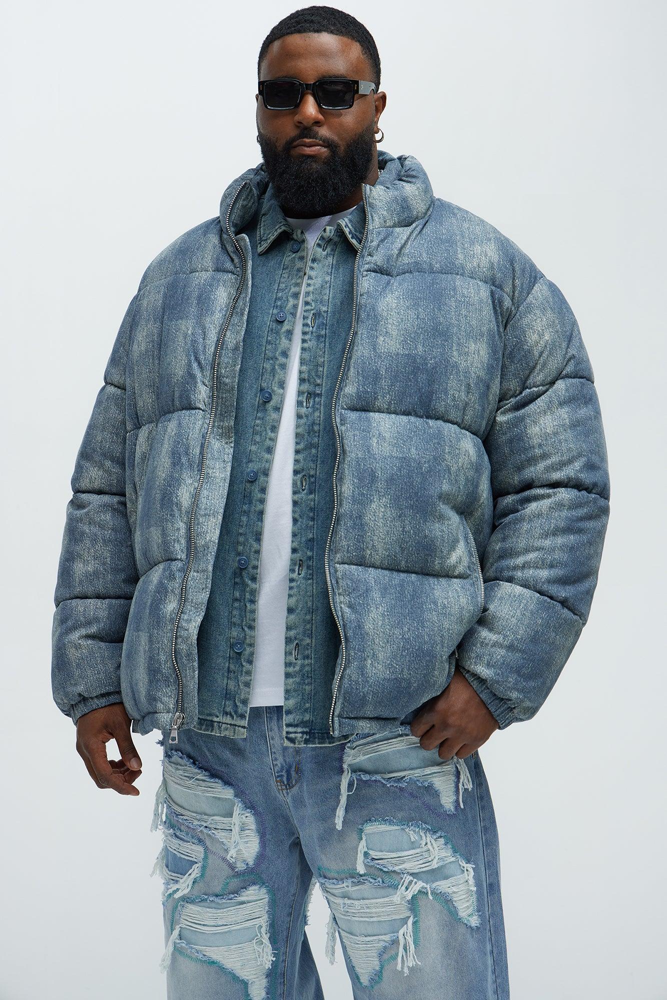 Inwood Printed Denim Puffer - Blue/combo Male Product Image