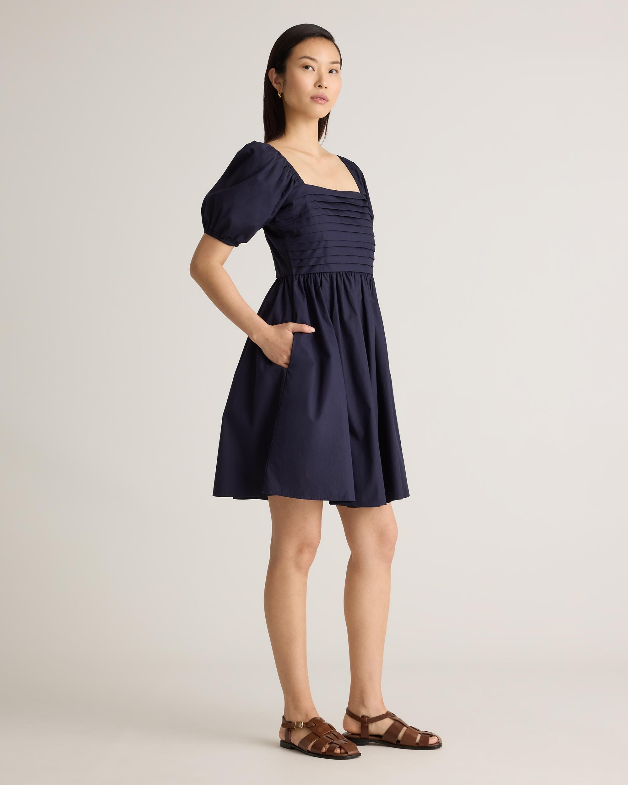Quince | Women's Ruched Mini Dress Organic Cotton Product Image