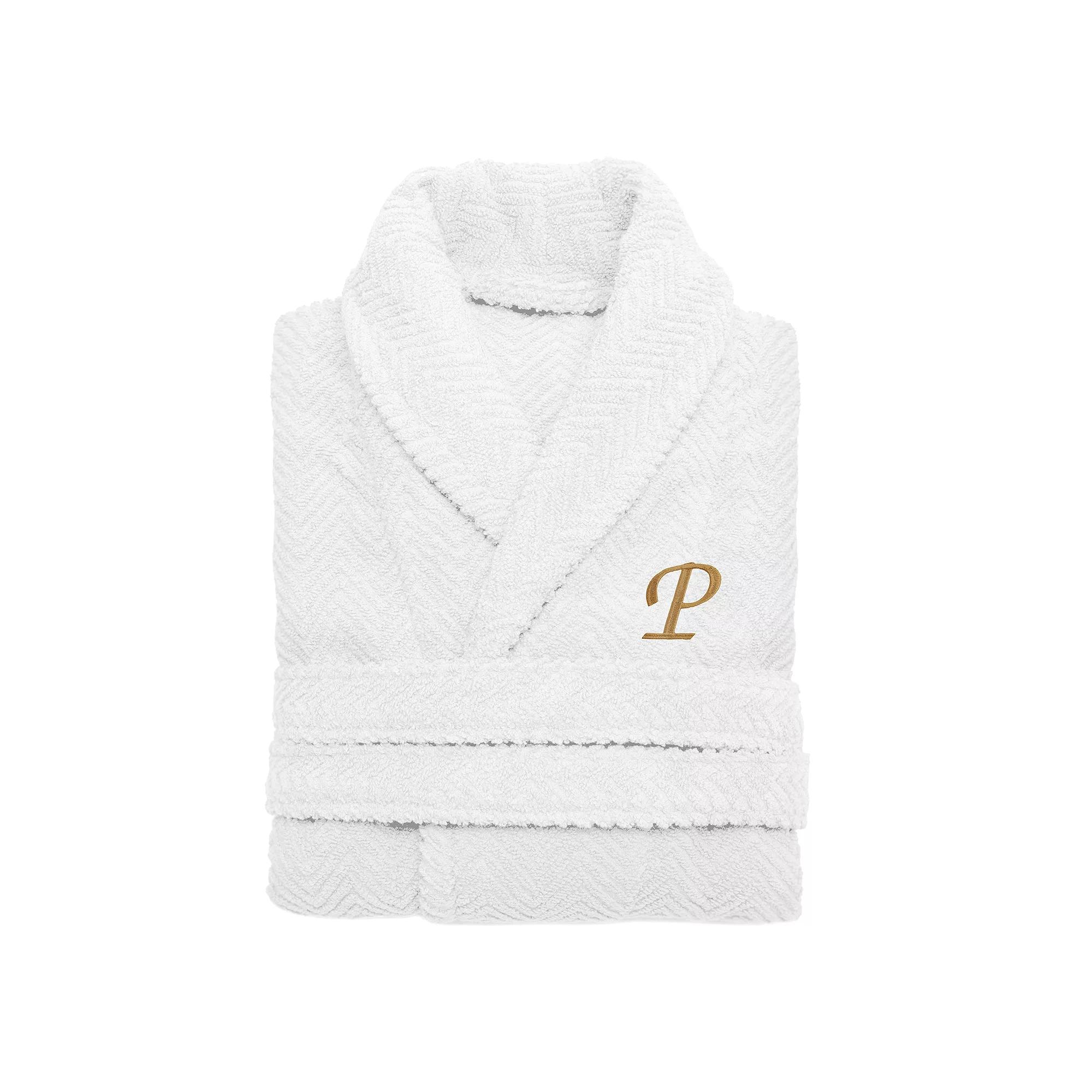 Linum Home Textiles Turkish Cotton Personalized Herringbone Weave Bathrobe, Adult Unisex,  Product Image