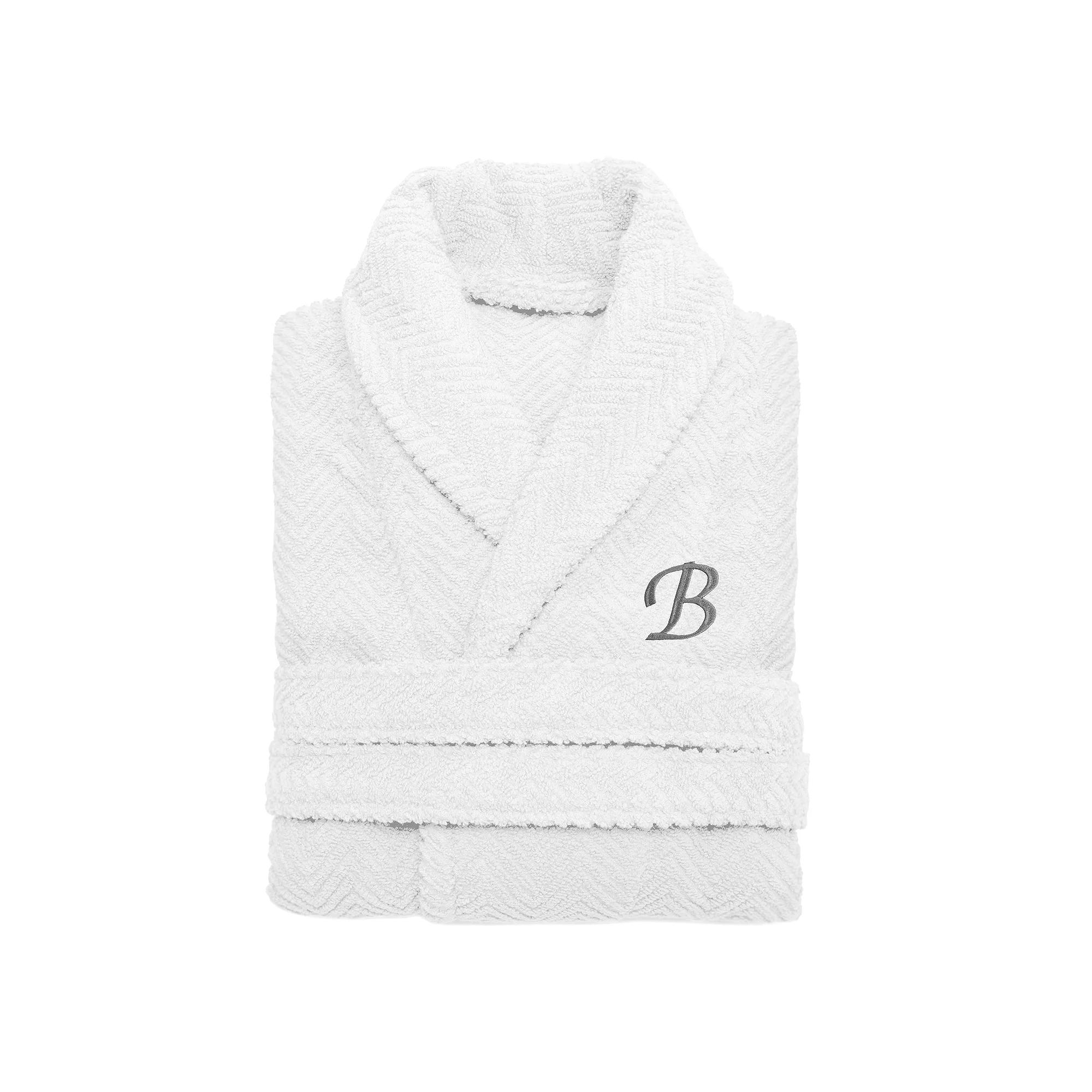 Linum Home Textiles Turkish Cotton Personalized Herringbone Weave Bathrobe, Adult Unisex,  Product Image