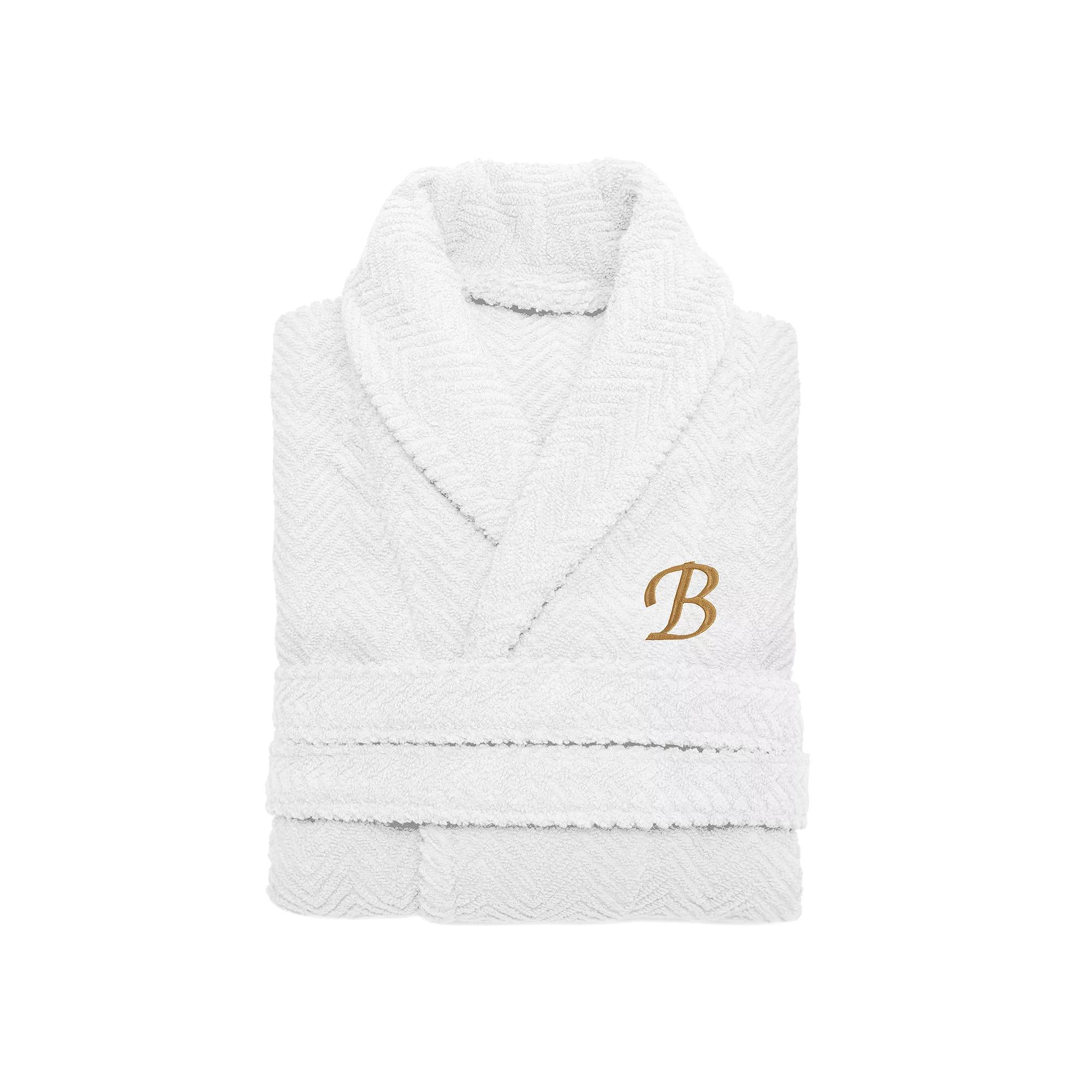 Linum Home Textiles Turkish Cotton Personalized Herringbone Weave Bathrobe, Adult Unisex,  Product Image