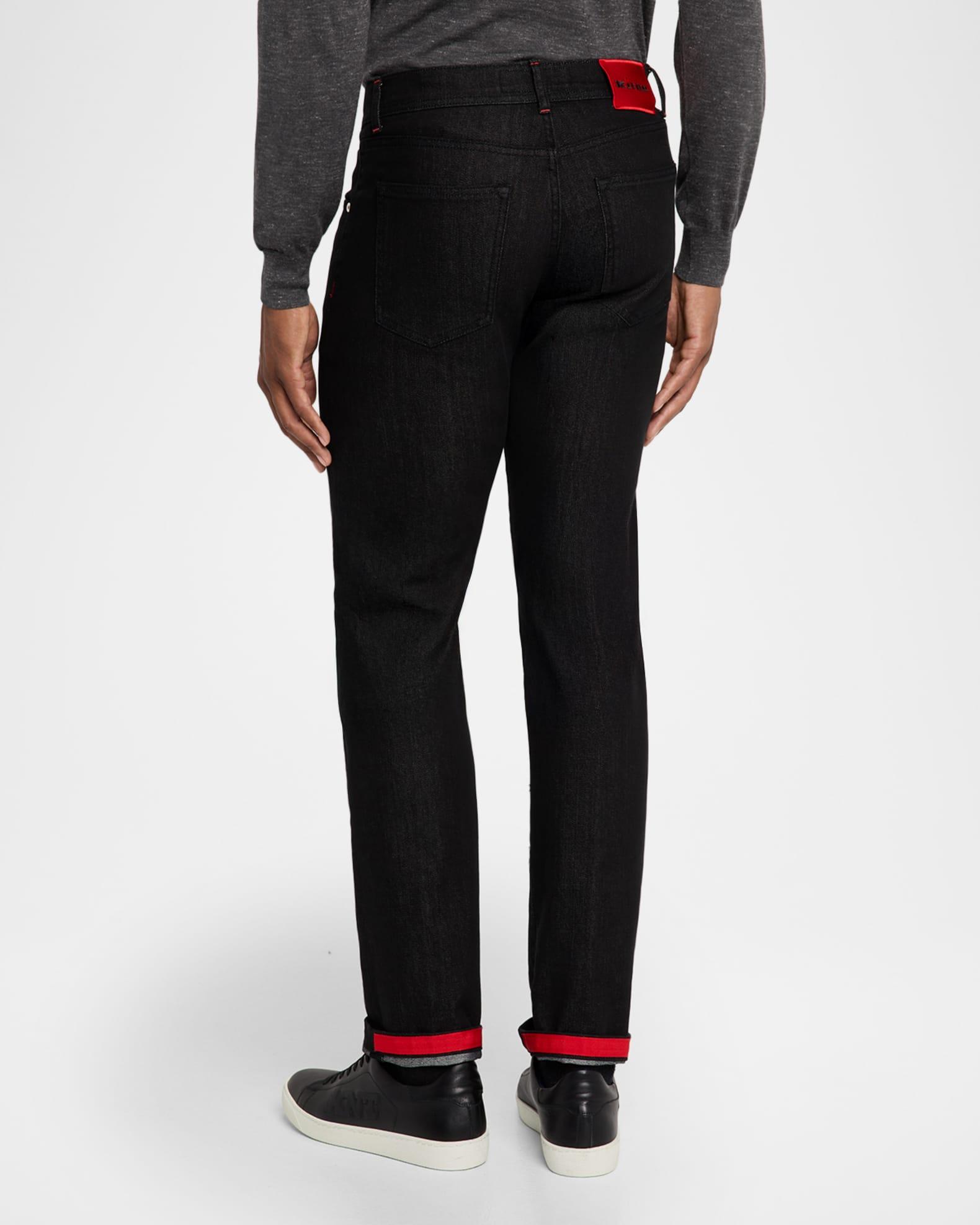 Men's Black Wash Straight-Fit Jeans Product Image