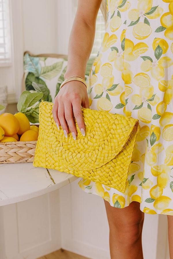 Sunny Refresh Woven Clutch in Yellow Product Image