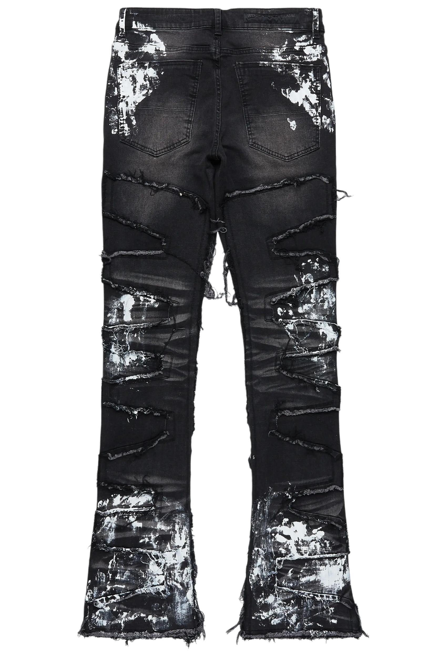 Kodak Grey/White Painter Stacked Flare Fringe Jean Male Product Image