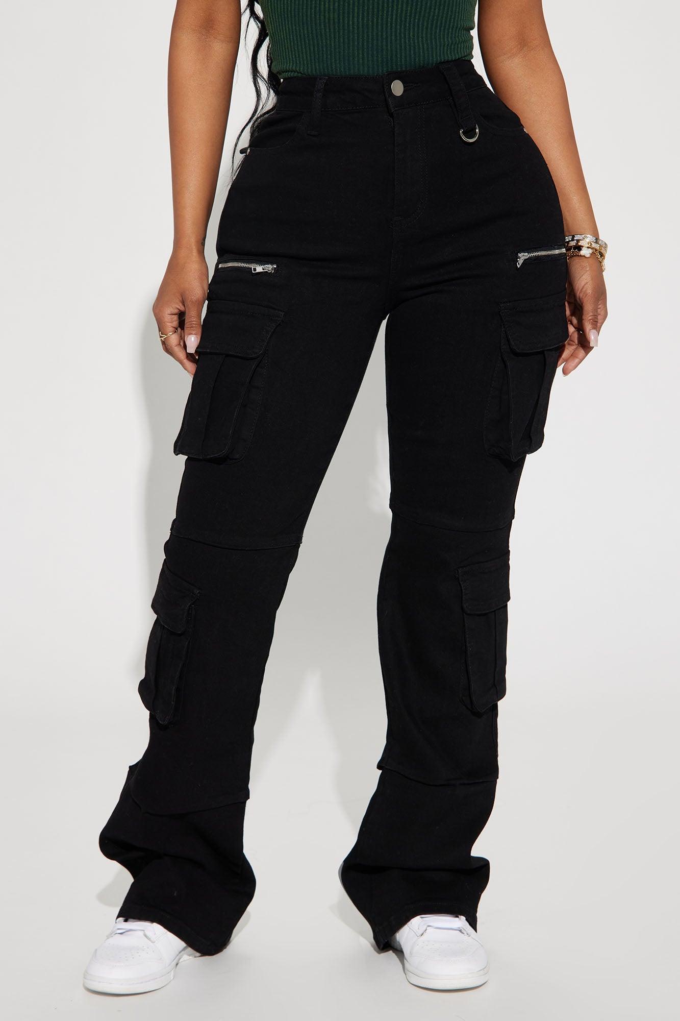 City Streets Stretch Cargo Jean - Black Product Image
