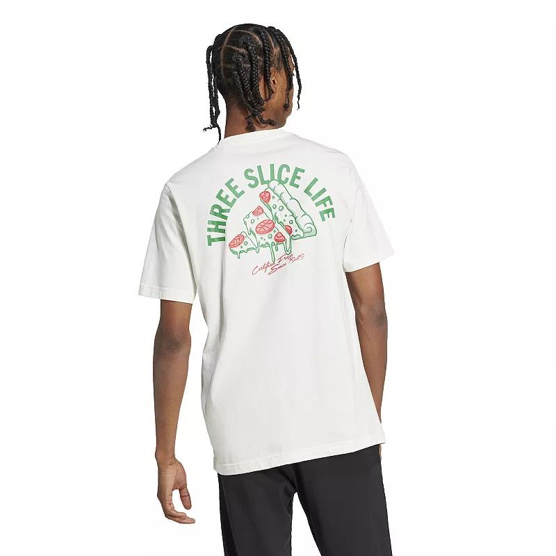 adidas Lounge Pizza Graphic Tee Collegiate Green XL Mens Product Image