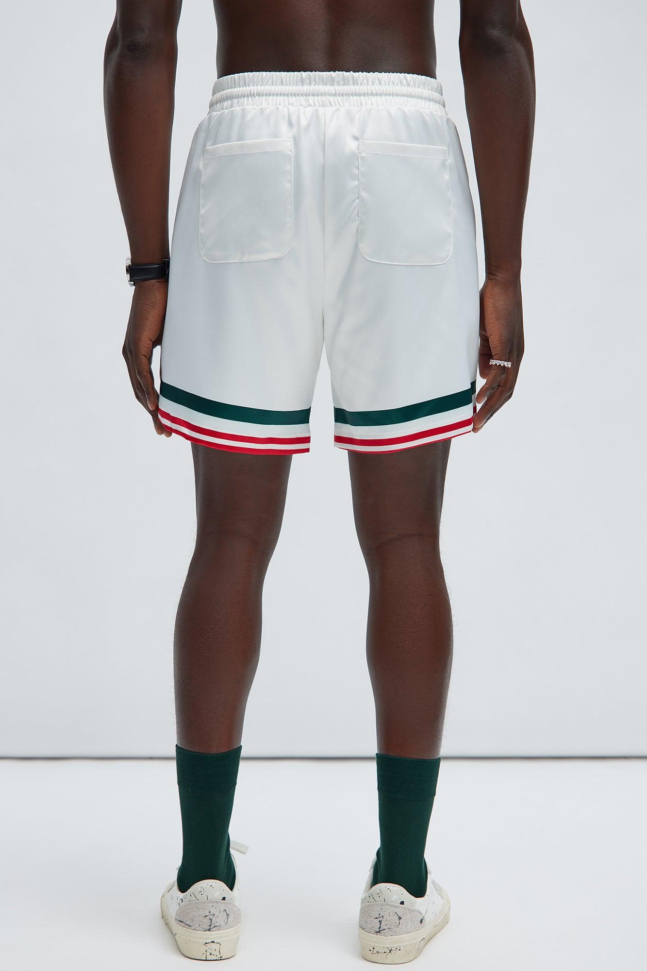 Fargo Printed Stripes Shorts - White/combo Product Image