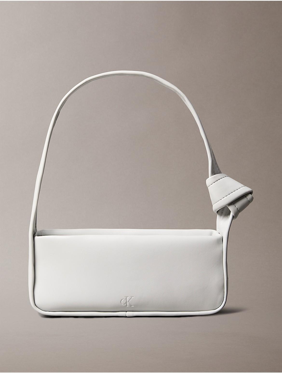 Calvin Klein Womens Knotted Small Shoulder Bag - White Product Image