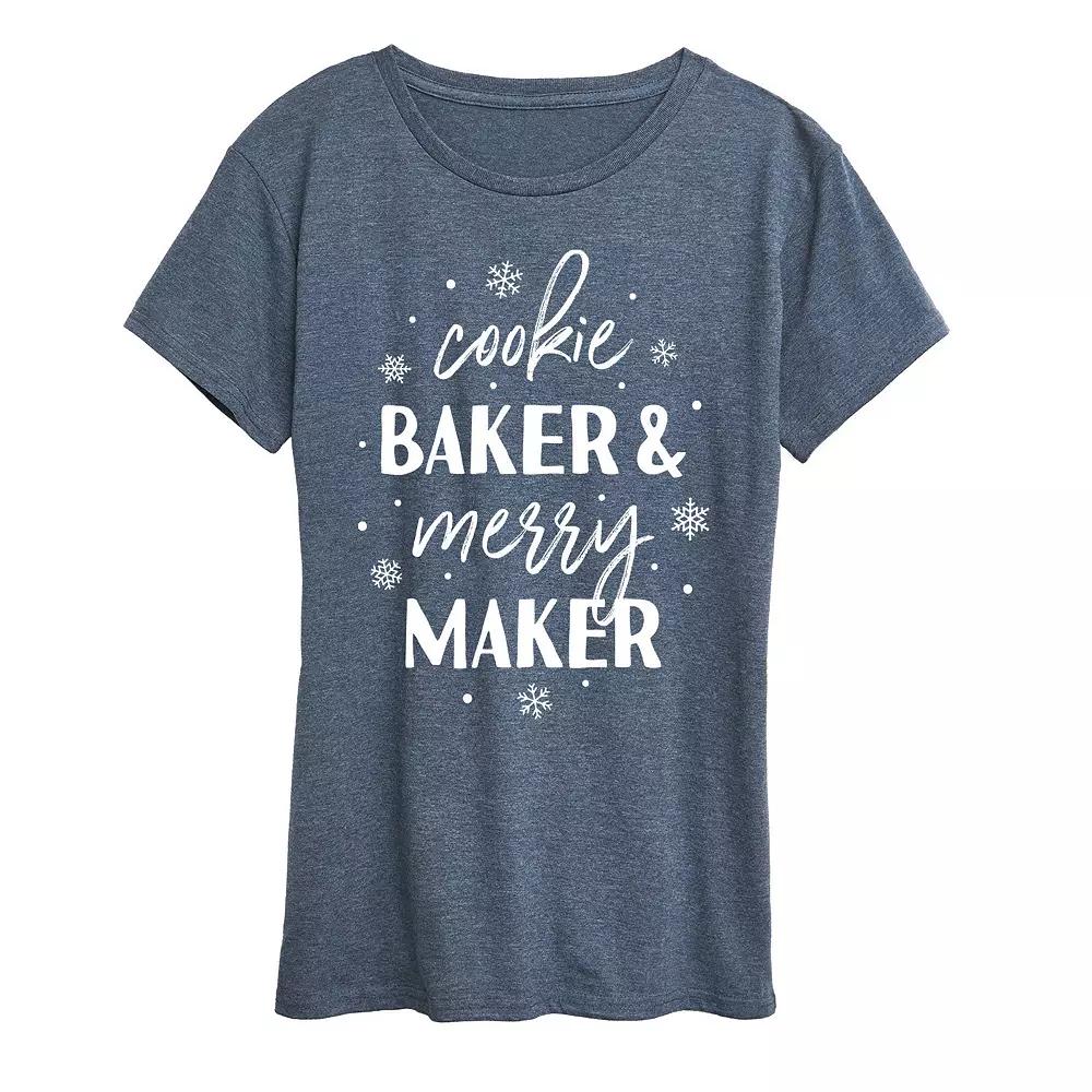 Women's Cookie Baker And Merry Maker Graphic Tee, Girl's,  Product Image
