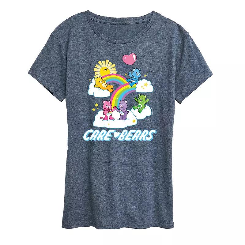 Womens Care Bears Group Logo Graphic Tee Grey Blue Product Image