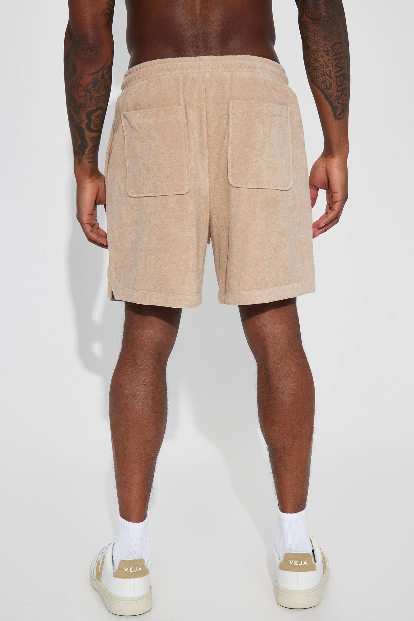 Dipped Terry Knit Shorts - Sand Product Image