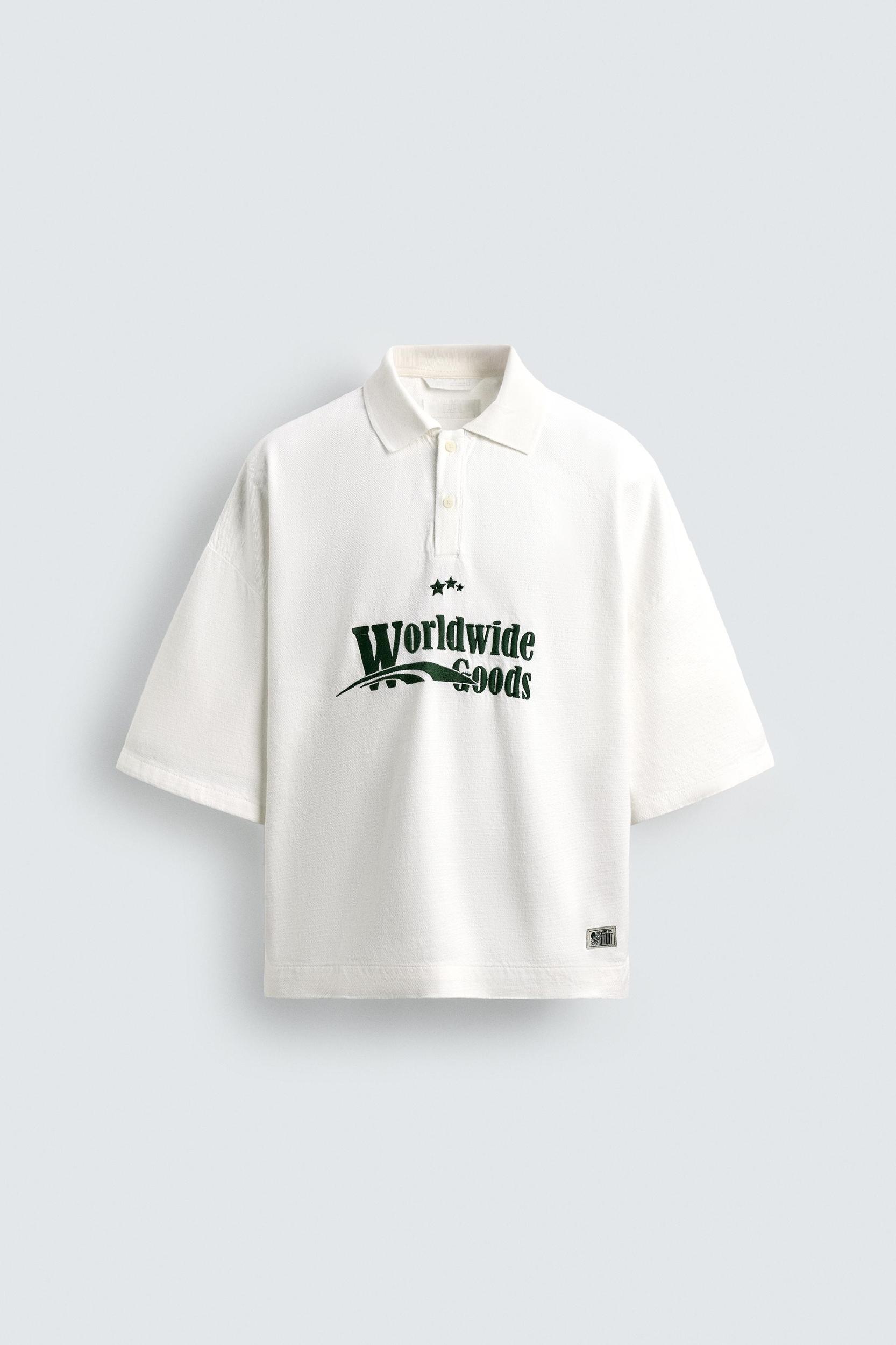 EMBROIDERED BOXY FIT POLO SHIRT Product Image