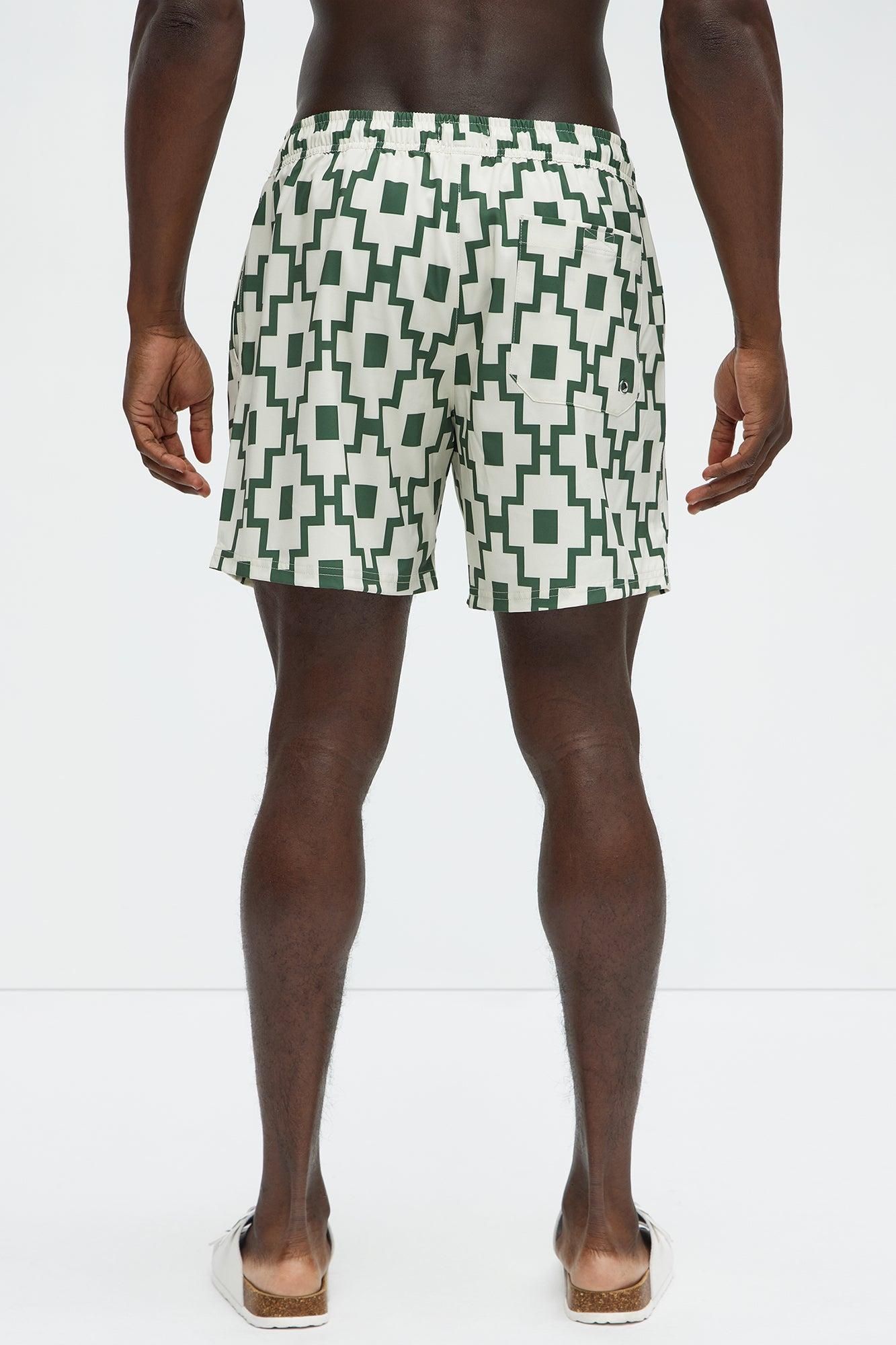 Mosaic Printed Swim Trunk Mid - Cream/combo Product Image