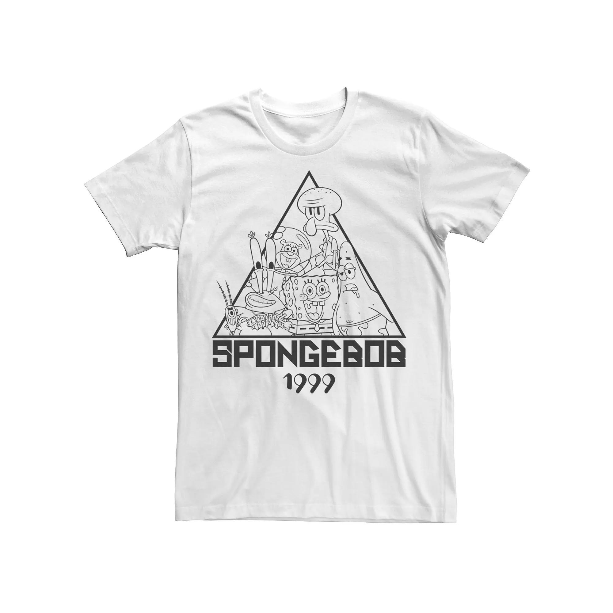 Men's SpongeBob SquarePants 1999 Group Shot Outline Triangle Tee, Size: XXL, White Product Image