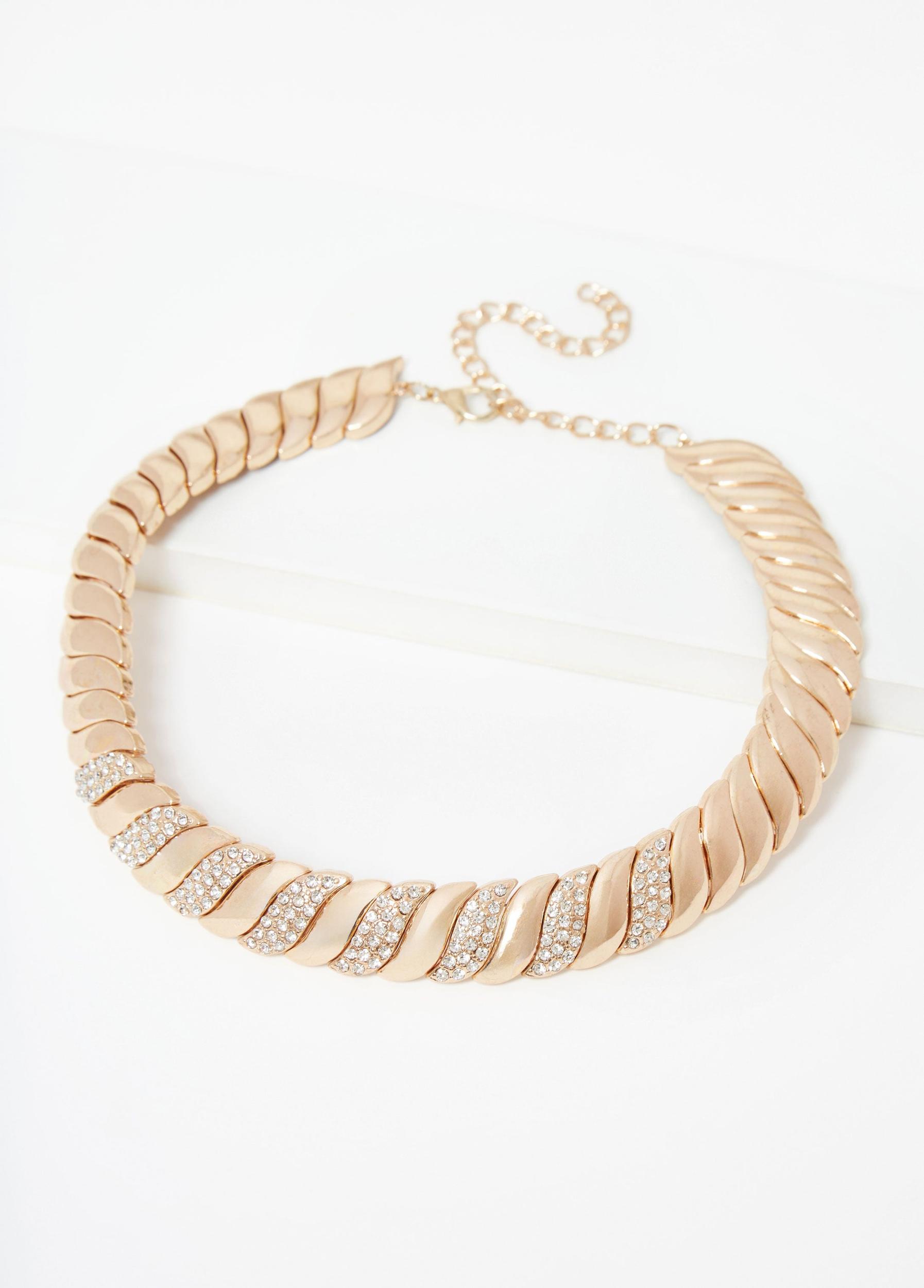 Pavé Crystal Gold Tone Necklace Product Image