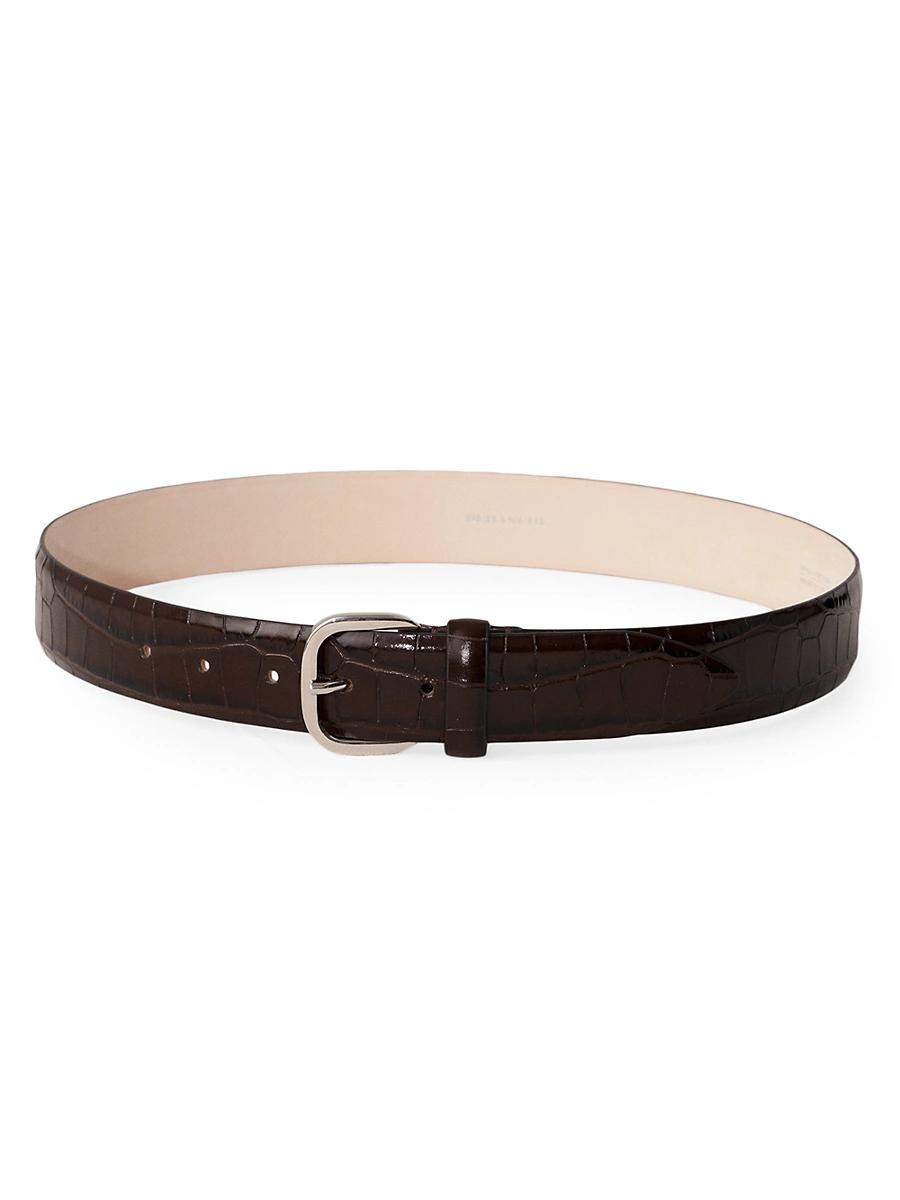 Womens Jeanne Croc-Embossed Leather Belt Product Image