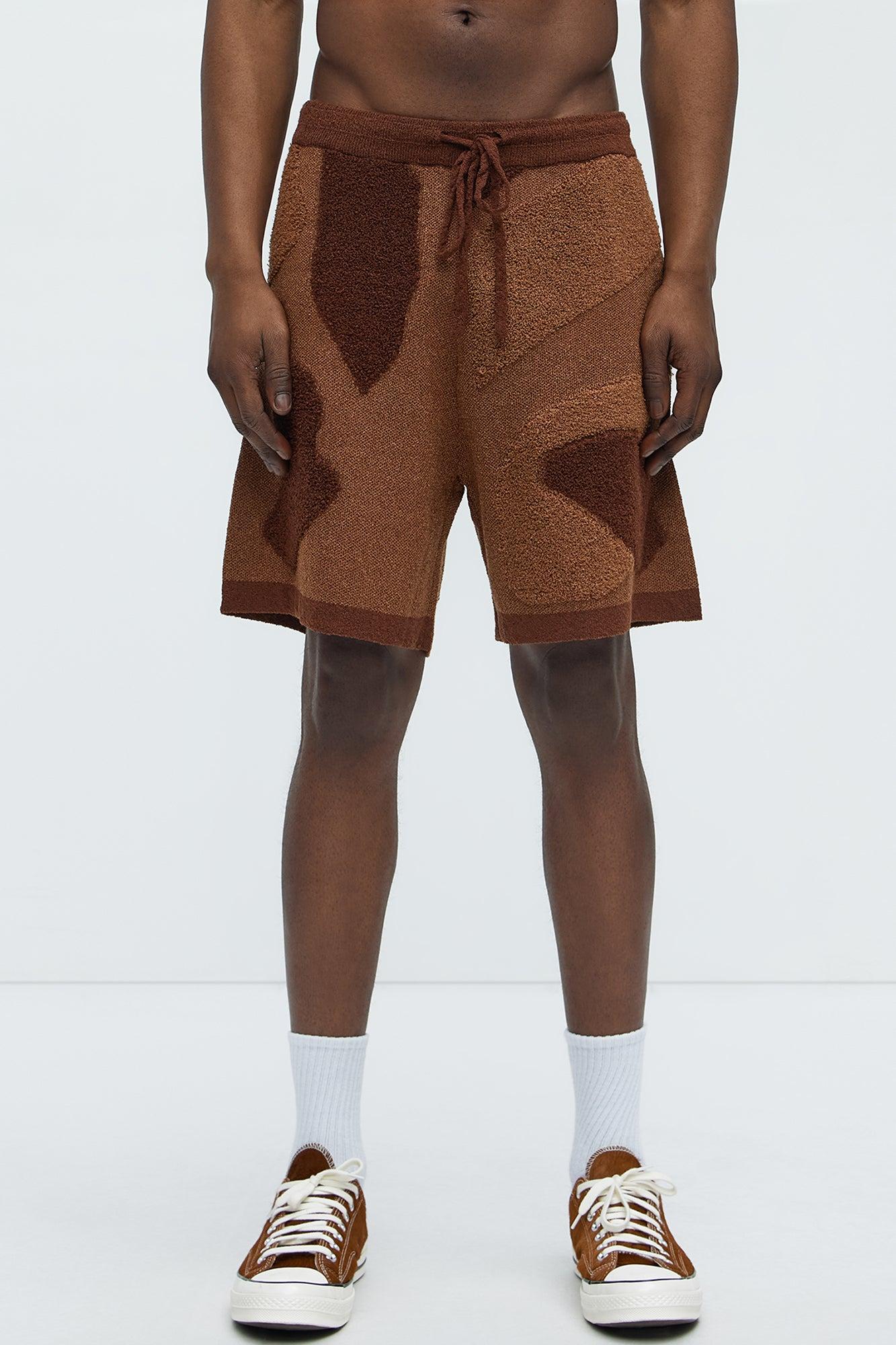 Auron Knitted Shorts - Brown/combo Product Image