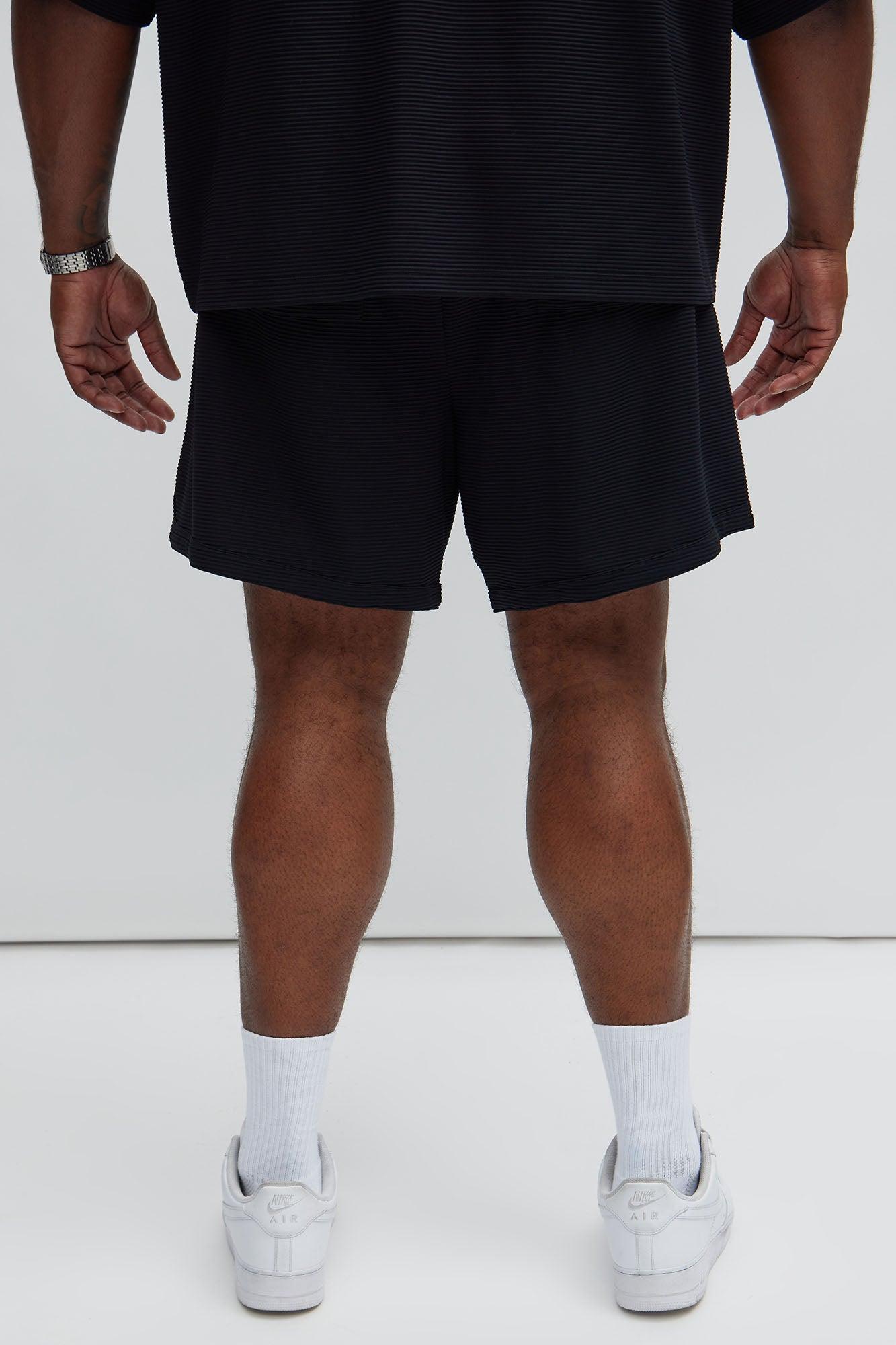 Zyler Textured Shorts - Black Product Image