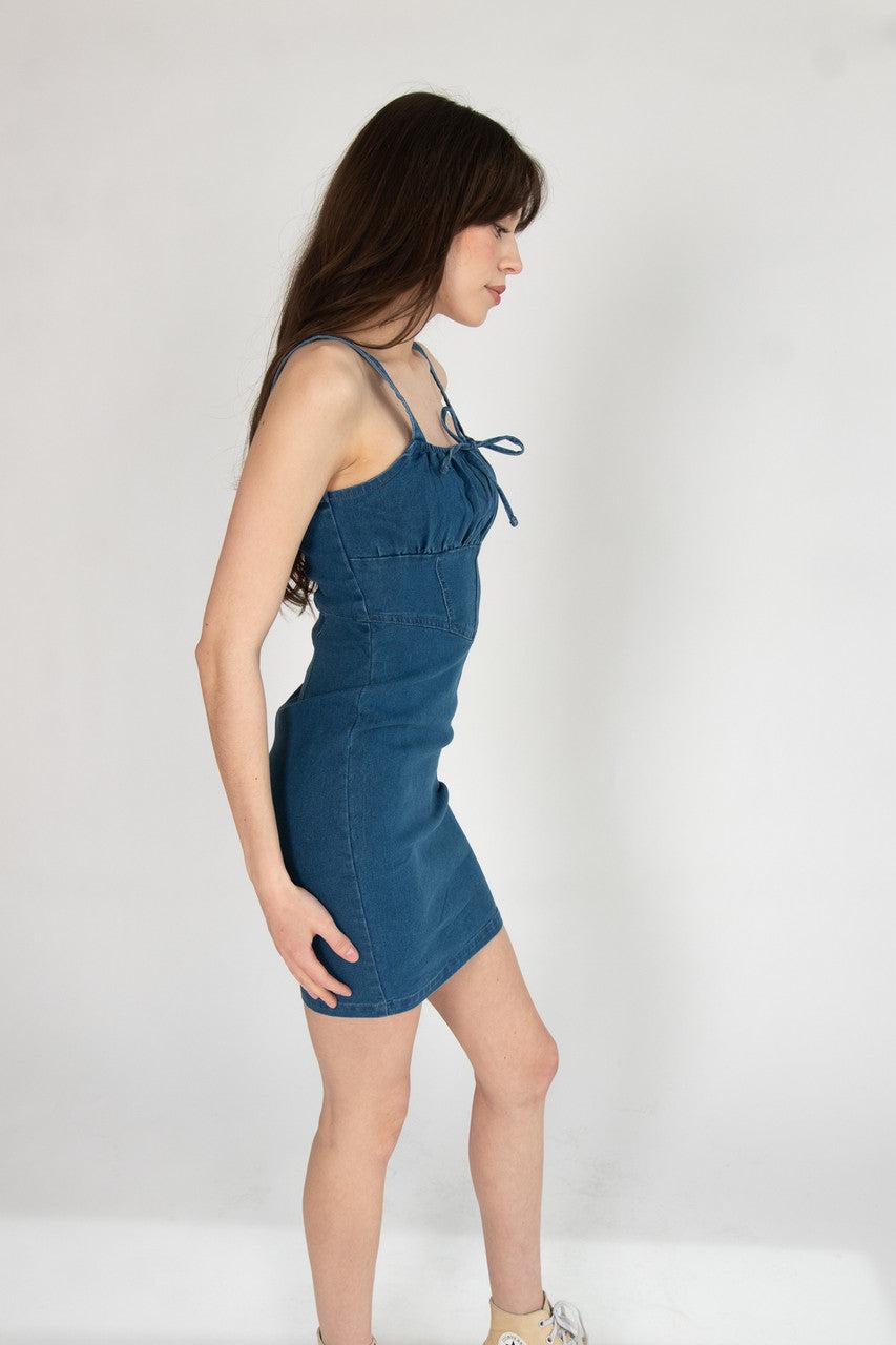 Corset Bodice Denim Mini Dress Product Image
