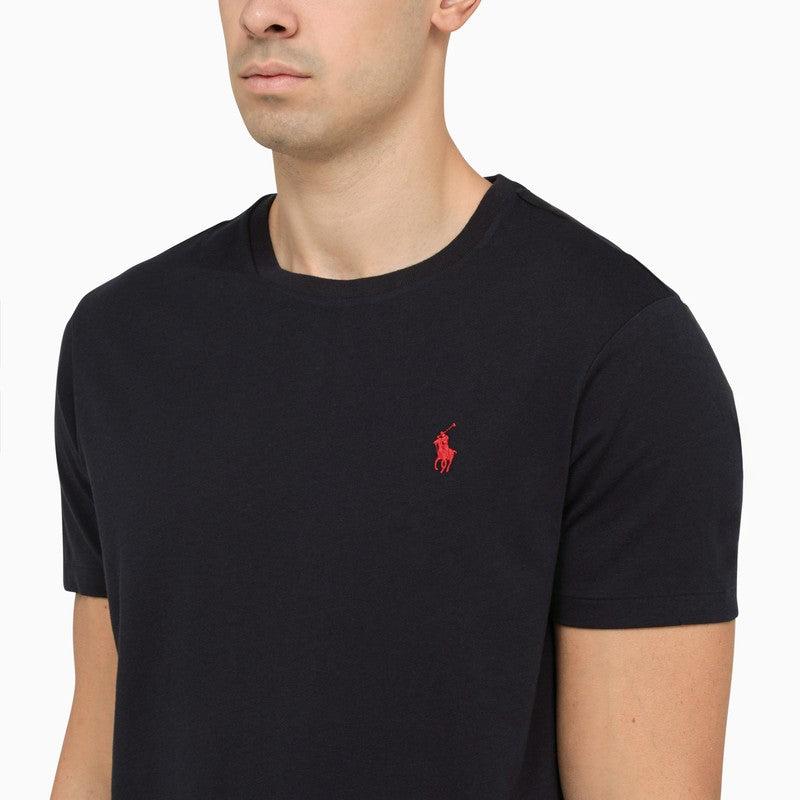POLO RALPH LAUREN Slim-fit Logo-embroidered Cotton-jersey T-shirt In Navy Product Image
