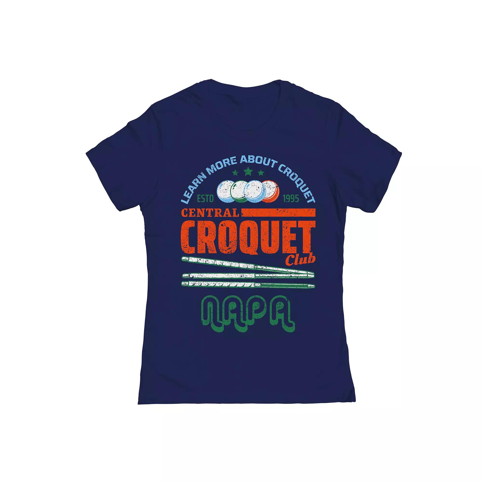 Junior's Central Croquet Womens Graphic Tee, Girl's, Size: XXL, Blue Product Image