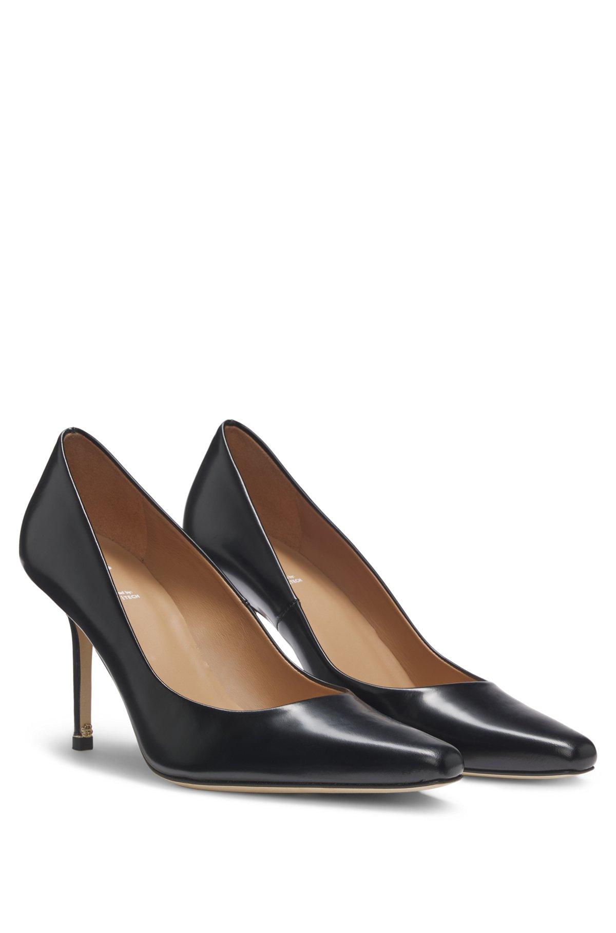 BOSS - Pointed-toe pumps in polished leather - Black Product Image