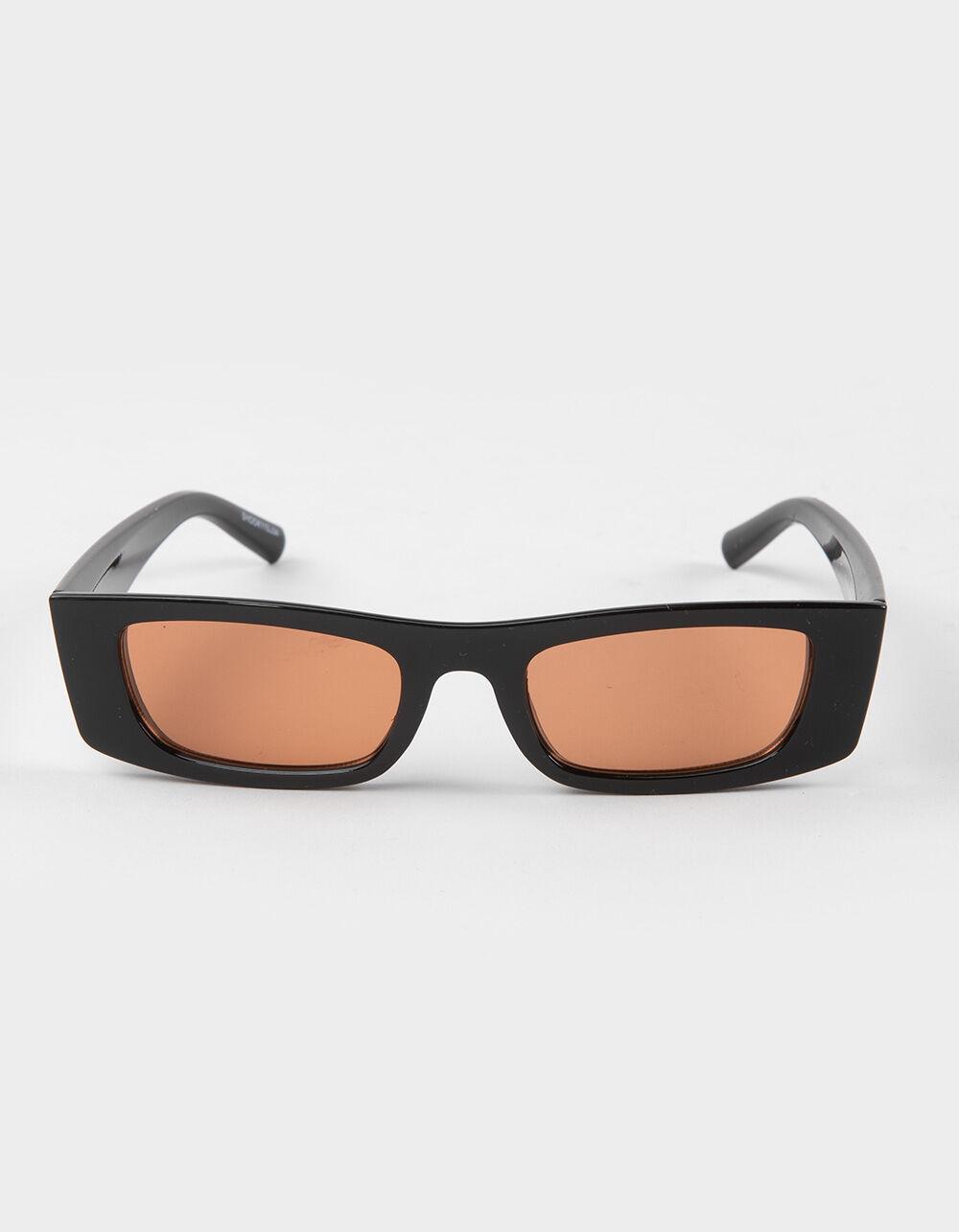 RSQ Retro Rectangle Sunglasses - BLACK/BROWN Product Image