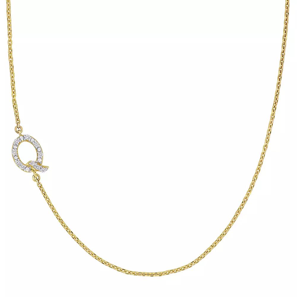Stella Grace 14k Gold Diamond Accent Initial Necklace, Women's,  Product Image