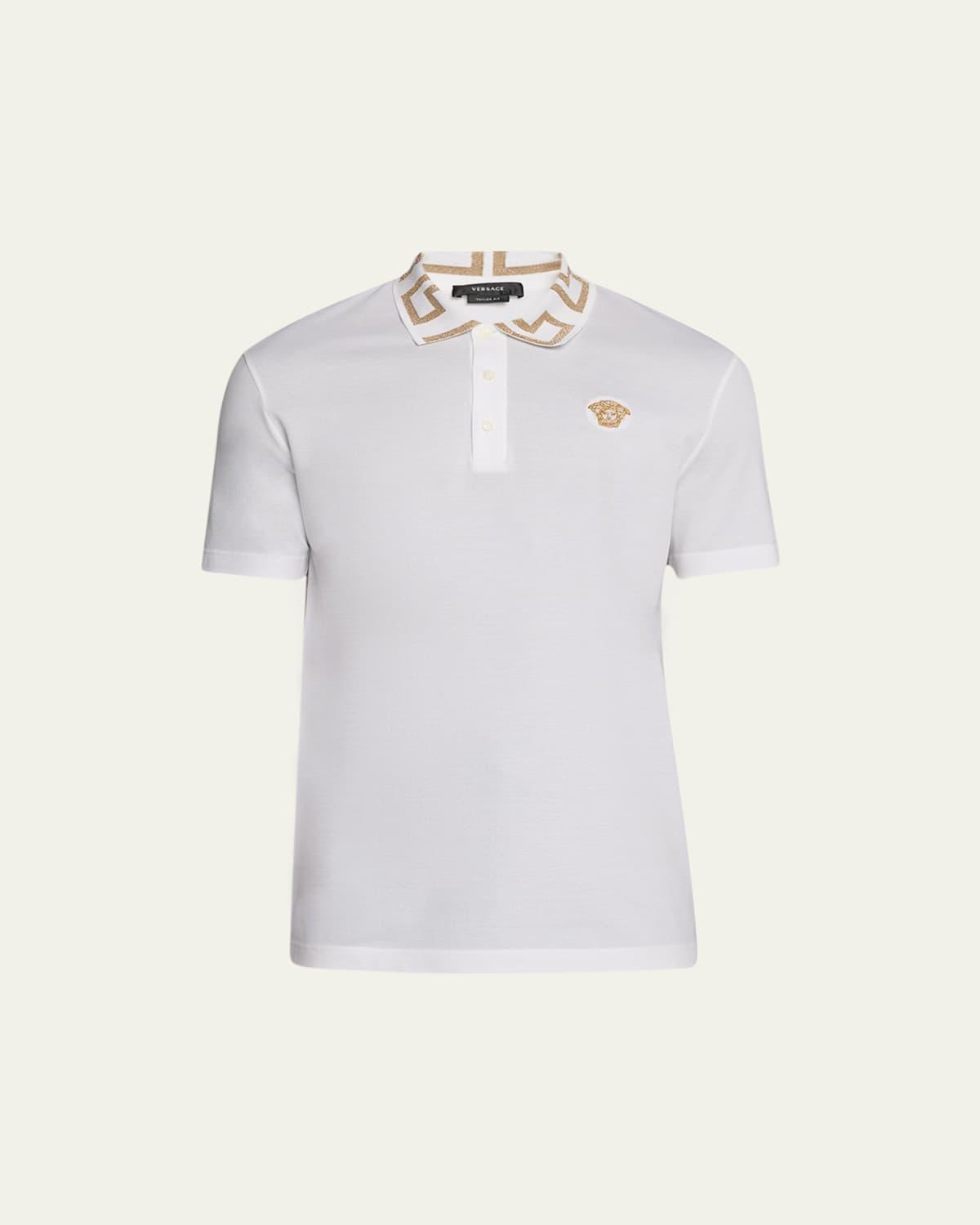 Mens Greca-Collar Polo Shirt Product Image
