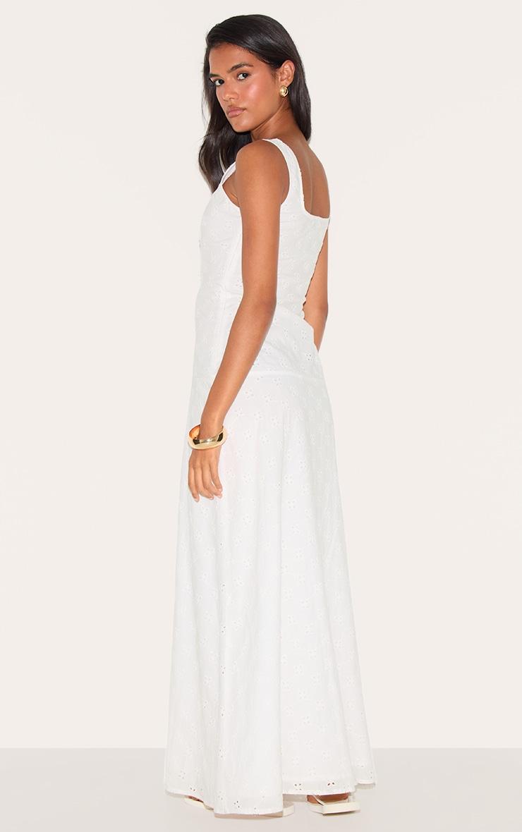 White Broderie Corset Midaxi Dress Product Image