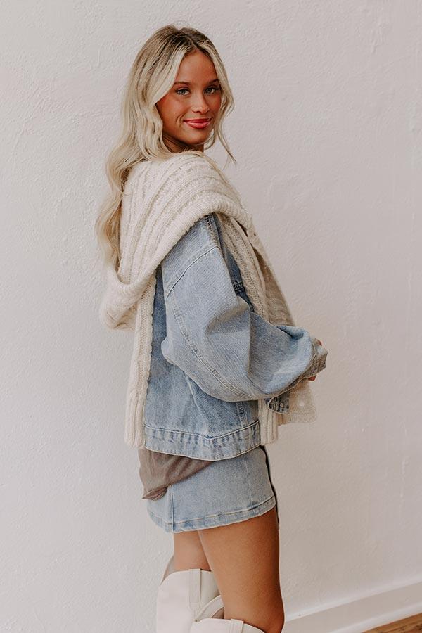 Crisp And Cozy Cable Knit Sweater Product Image