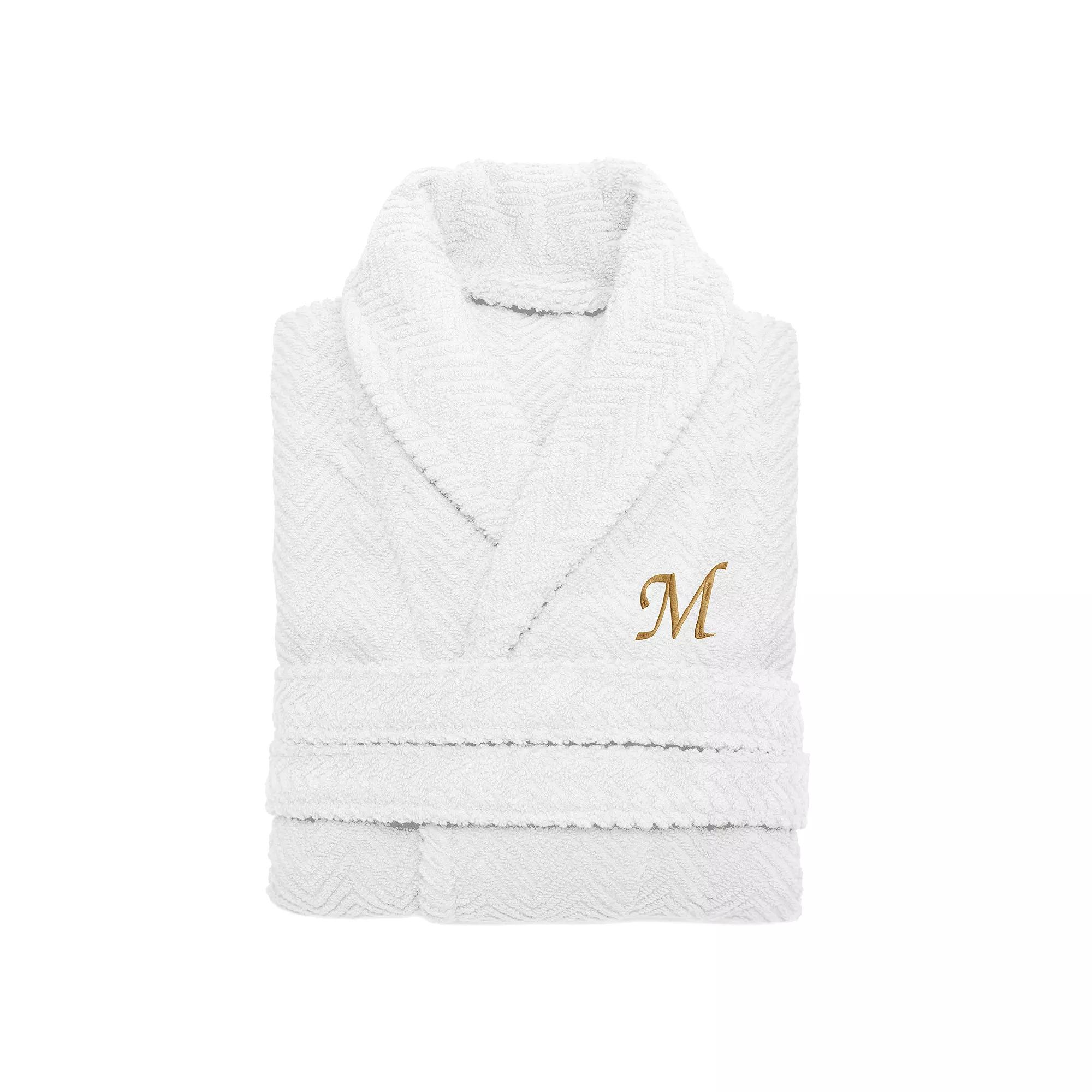 Linum Home Textiles Turkish Cotton Personalized Herringbone Weave Bathrobe, Adult Unisex,  Product Image
