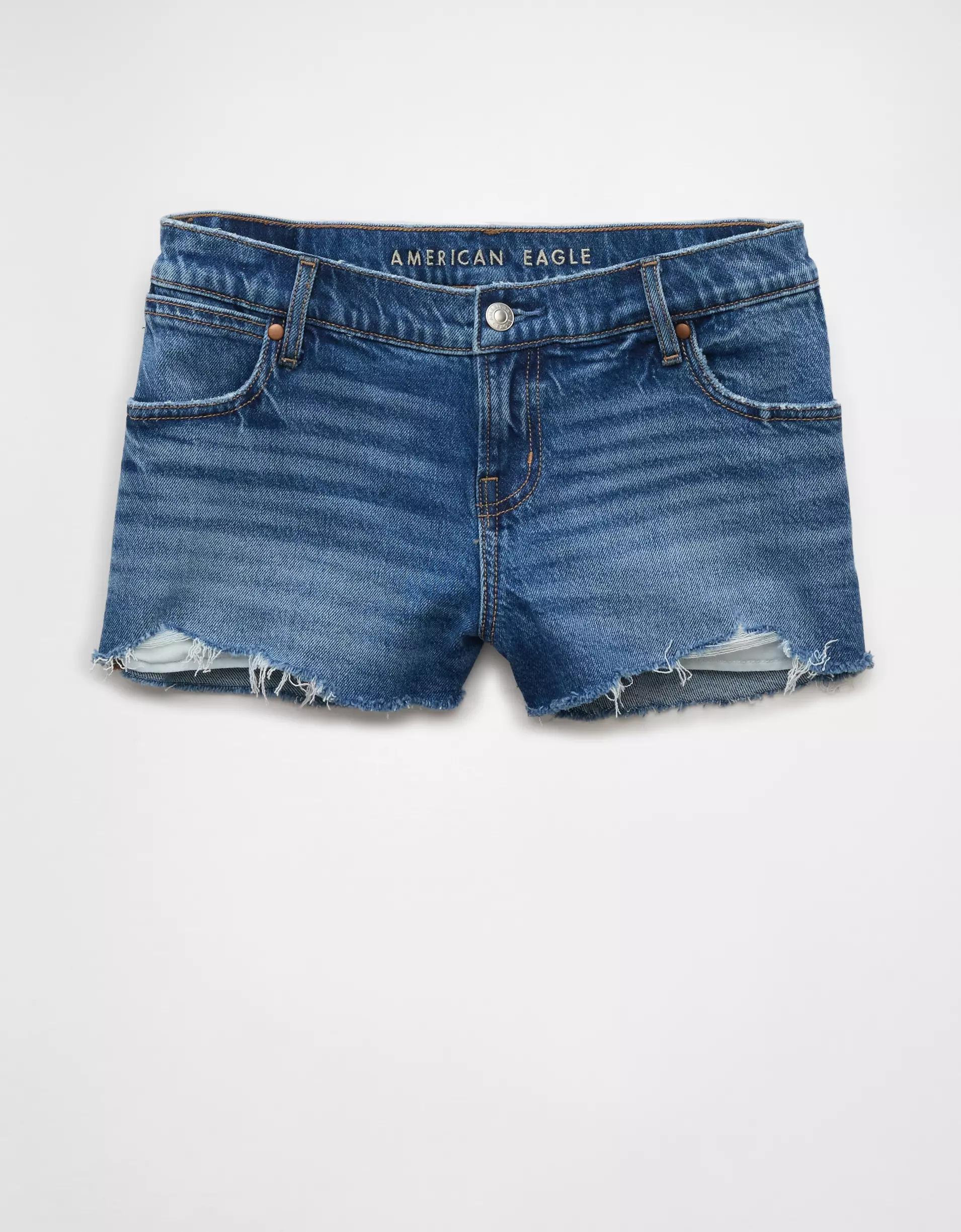 AE Stretch Super Low-Rise Denim Perfect Shortie Product Image