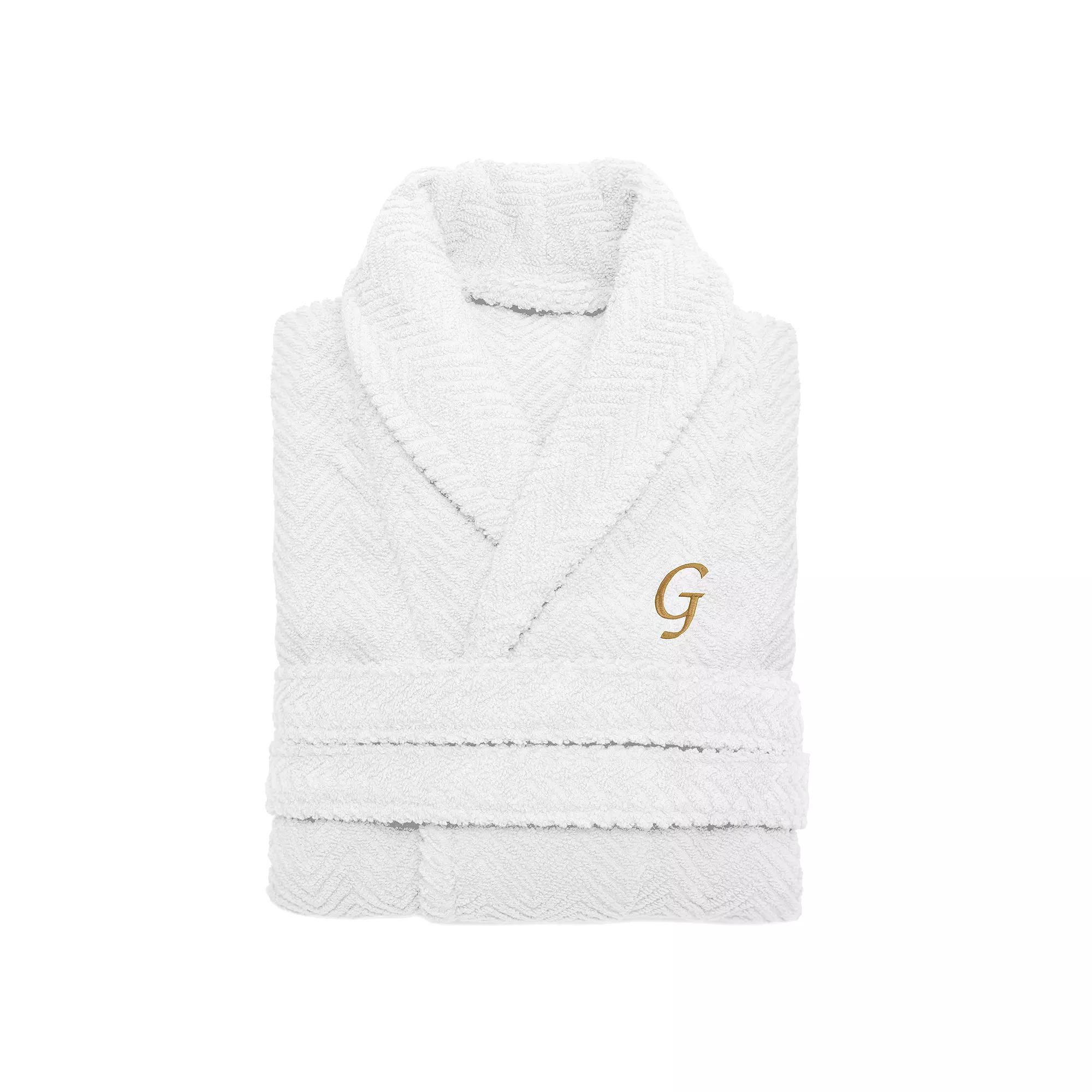 Linum Home Textiles Turkish Cotton Personalized Herringbone Weave Bathrobe, Adult Unisex,  Product Image