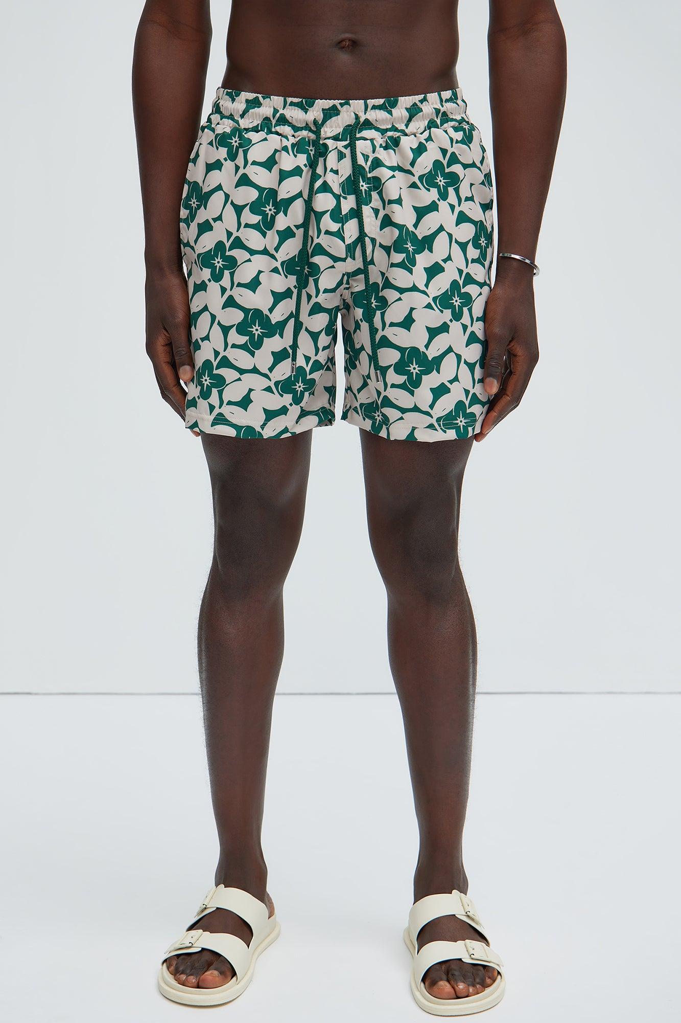 Bayou Floral Swim Mid Trunk - Green/combo Product Image