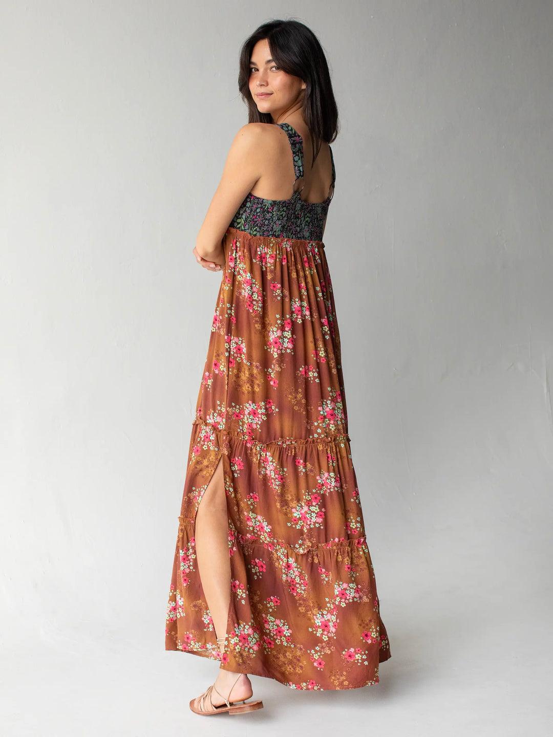 Eliza Maxi Dress - Indigo Chestnut Floral Product Image