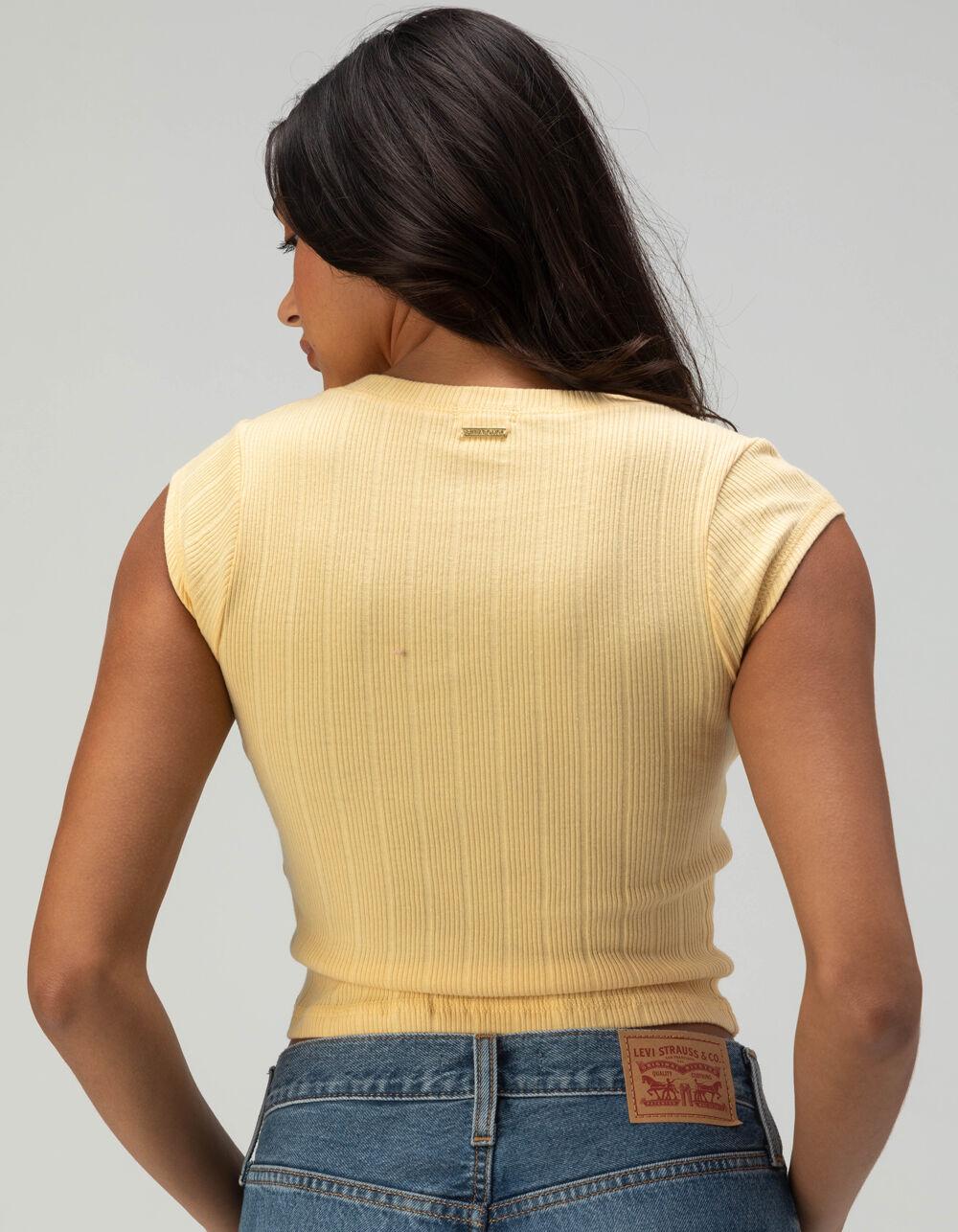BILLABONG Jay Lace Up Womens Top - PALE YELLOW Product Image