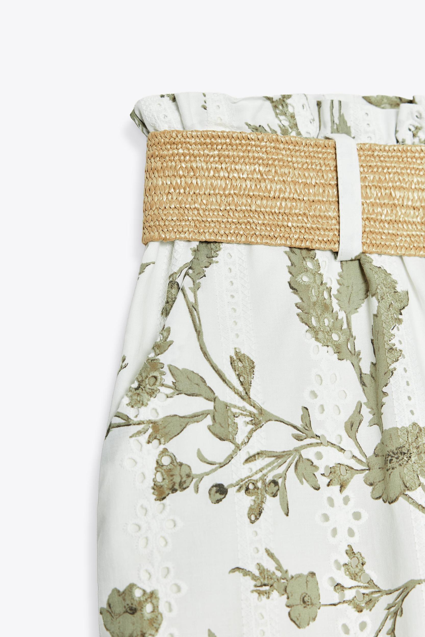 PRINTED SHORTS WITH PERFORATED EMBROIDERY Product Image