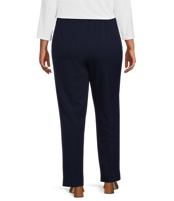 Allison Daley Plus Size City Stretch Elastic Waist Straight Leg Pull-On Pants Product Image