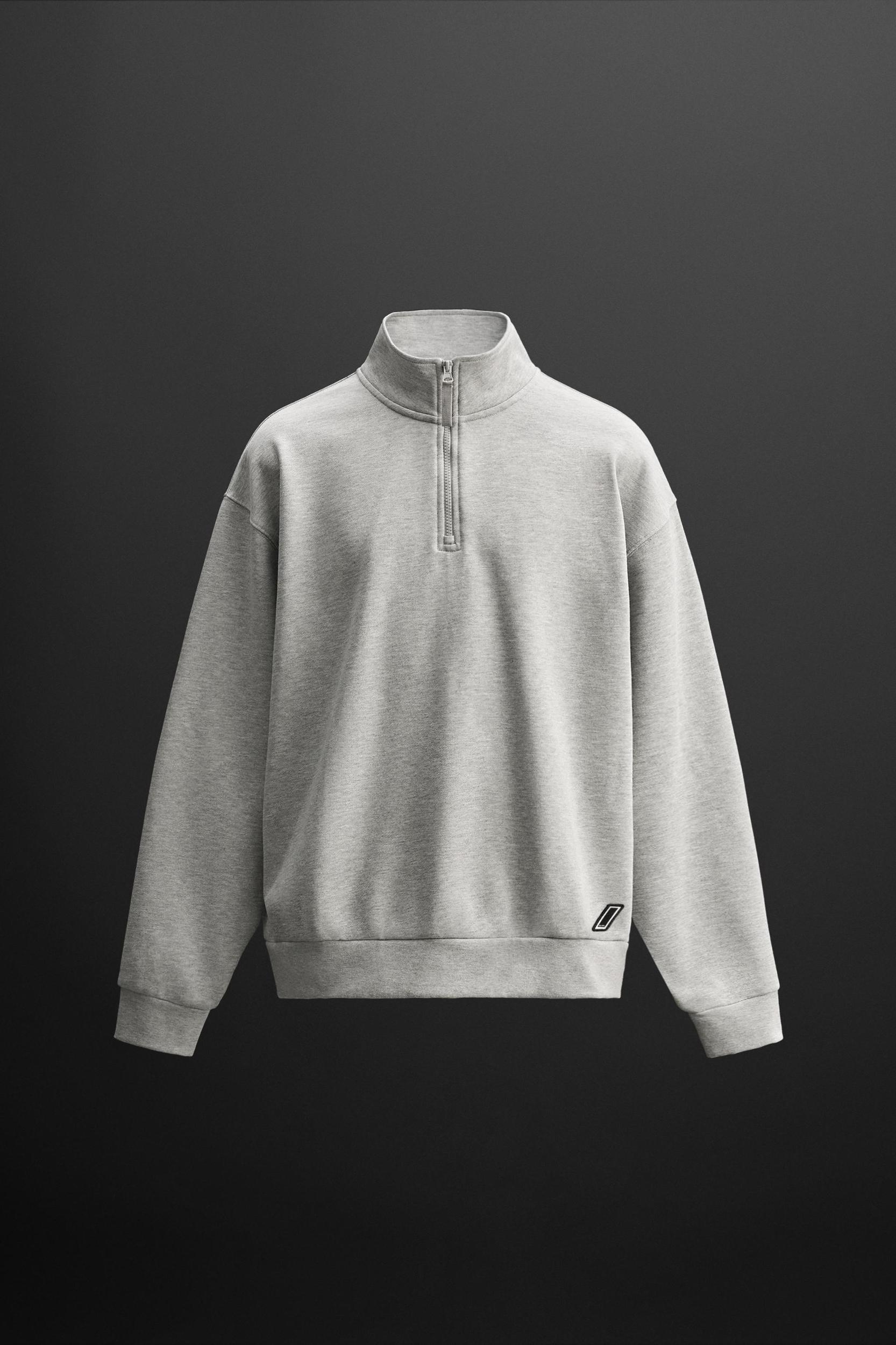 ZIP MOCK NECK SWEATSHIRT Product Image