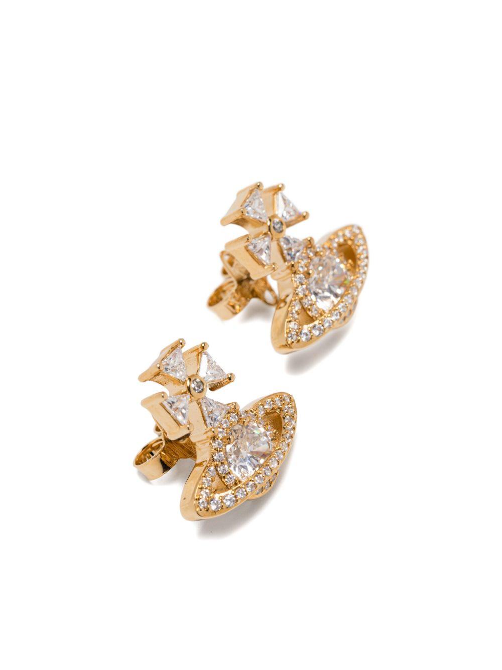 orb cross cubic zirconia earrings Product Image