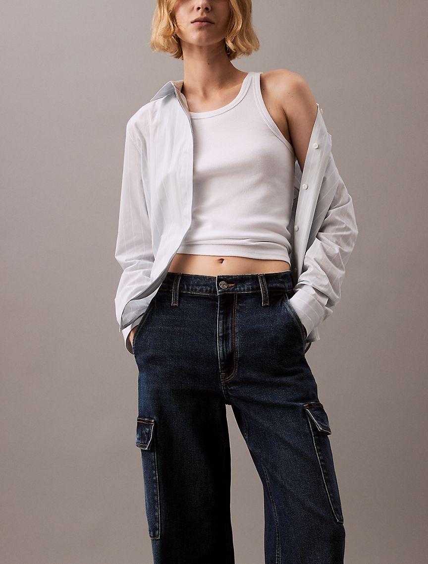 Cargo Wide Leg Fit Jeans Product Image