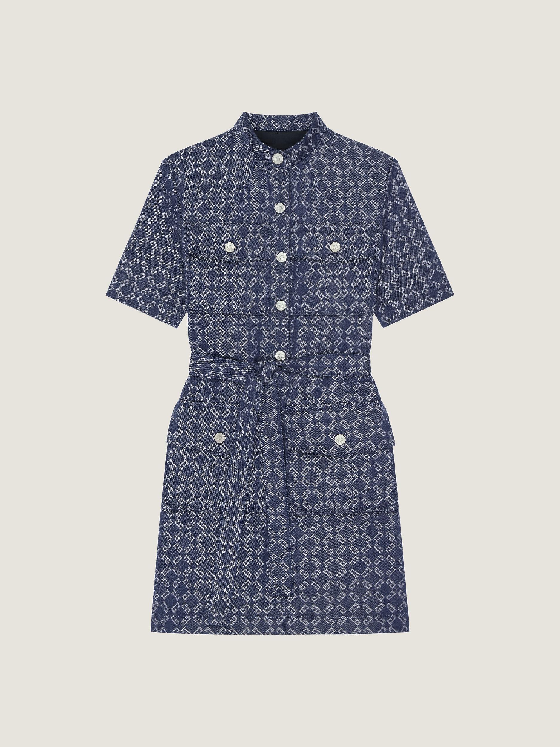 Safari dress in monogram 72 denim Product Image
